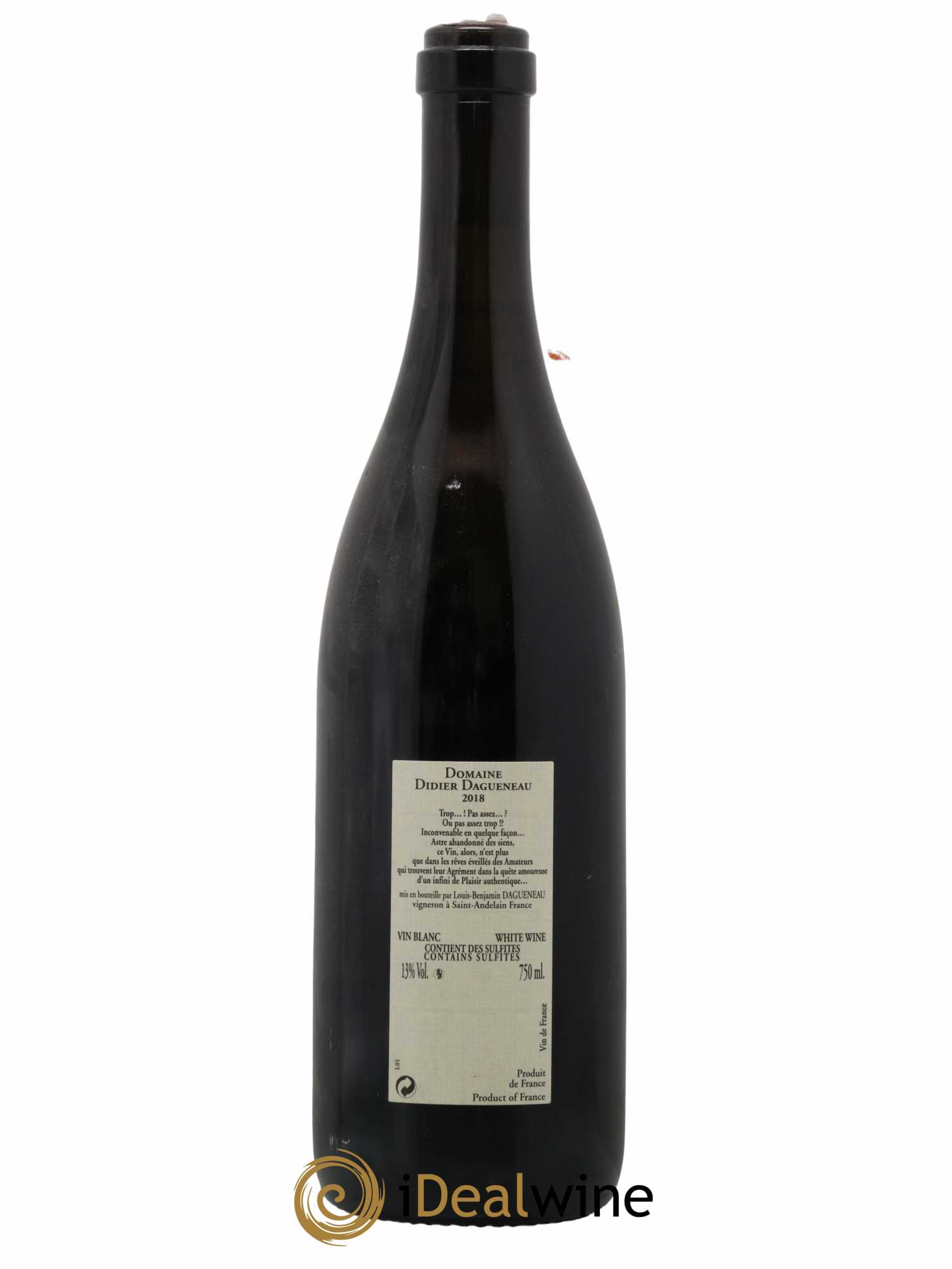 Vin de France Blanc Etc Dagueneau (Domaine Didier - Louis-Benjamin) 2018 - Lot de 1 bouteille - 1