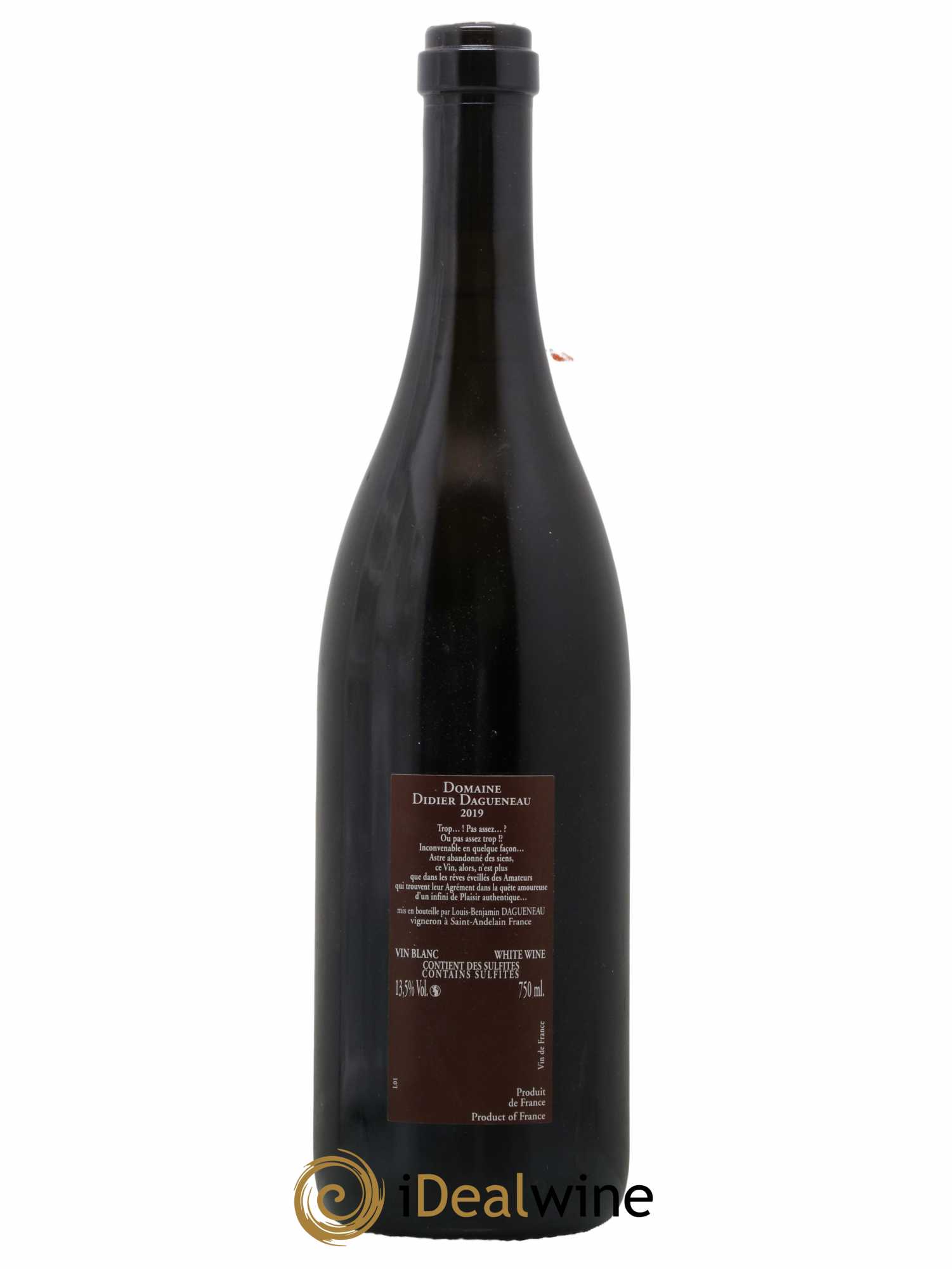 Vin de France (anciennement Pouilly-Fumé) Pur Sang Dagueneau (Domaine Didier - Louis-Benjamin) 2019 - Posten von 1 Flasche - 1