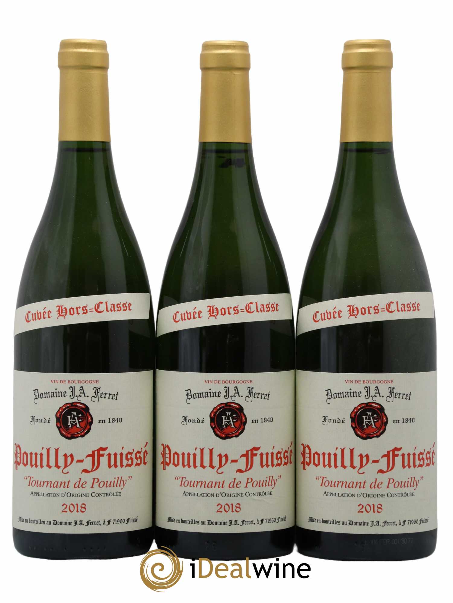 Pouilly-Fuissé 1er Cru Hors Classe Tournant de Pouilly J.A. Ferret (Domaine) 2018 - Lot de 3 bouteilles - 0