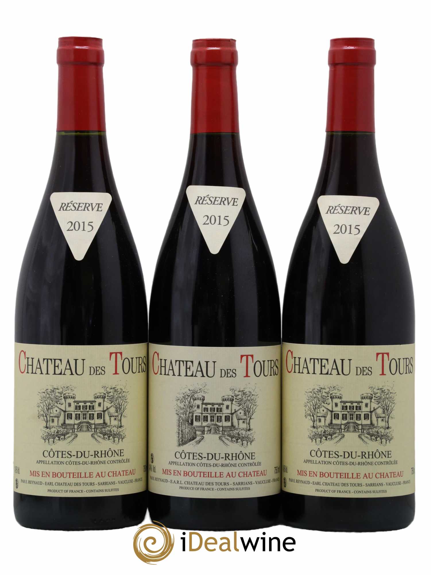 Côtes-du-Rhône Château des Tours Emmanuel Reynaud 2015 - Lot de 3 bouteilles - 0