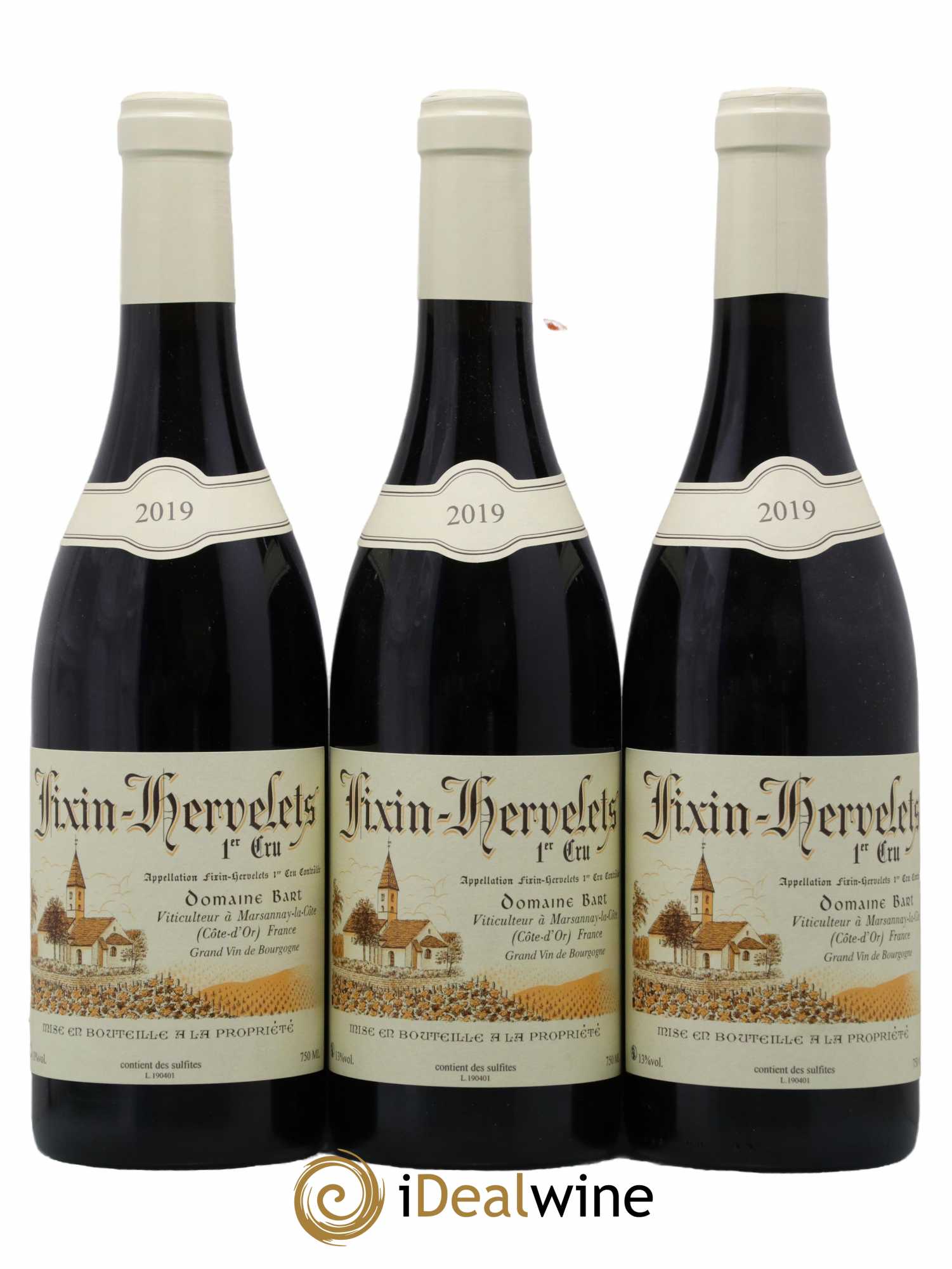 Fixin 1er Cru Les Hervelets Bart 2019 - Lot de 3 bouteilles - 0