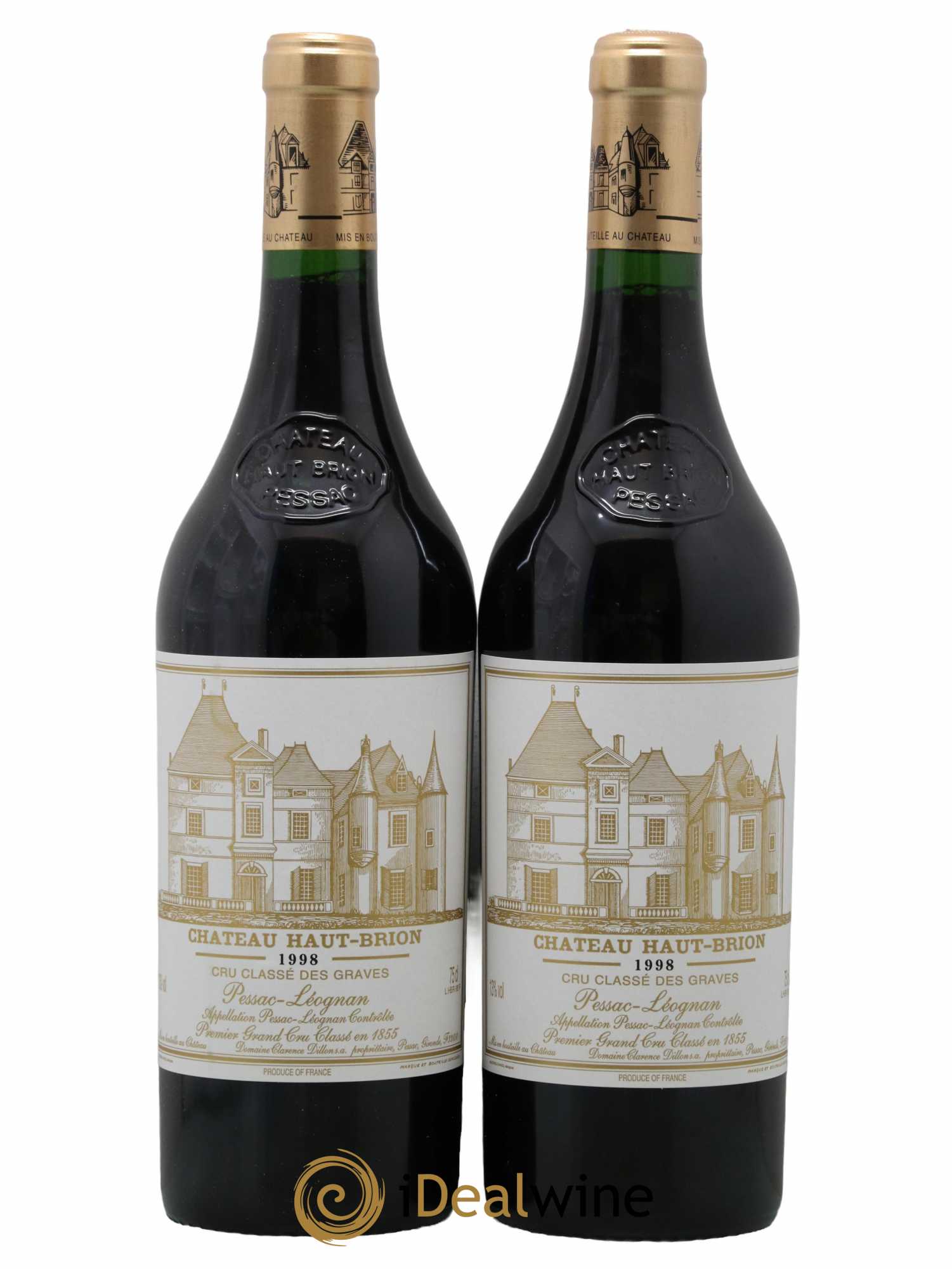 Château Haut Brion 1er Grand Cru Classé 1998 - Lot de 2 bouteilles - 0