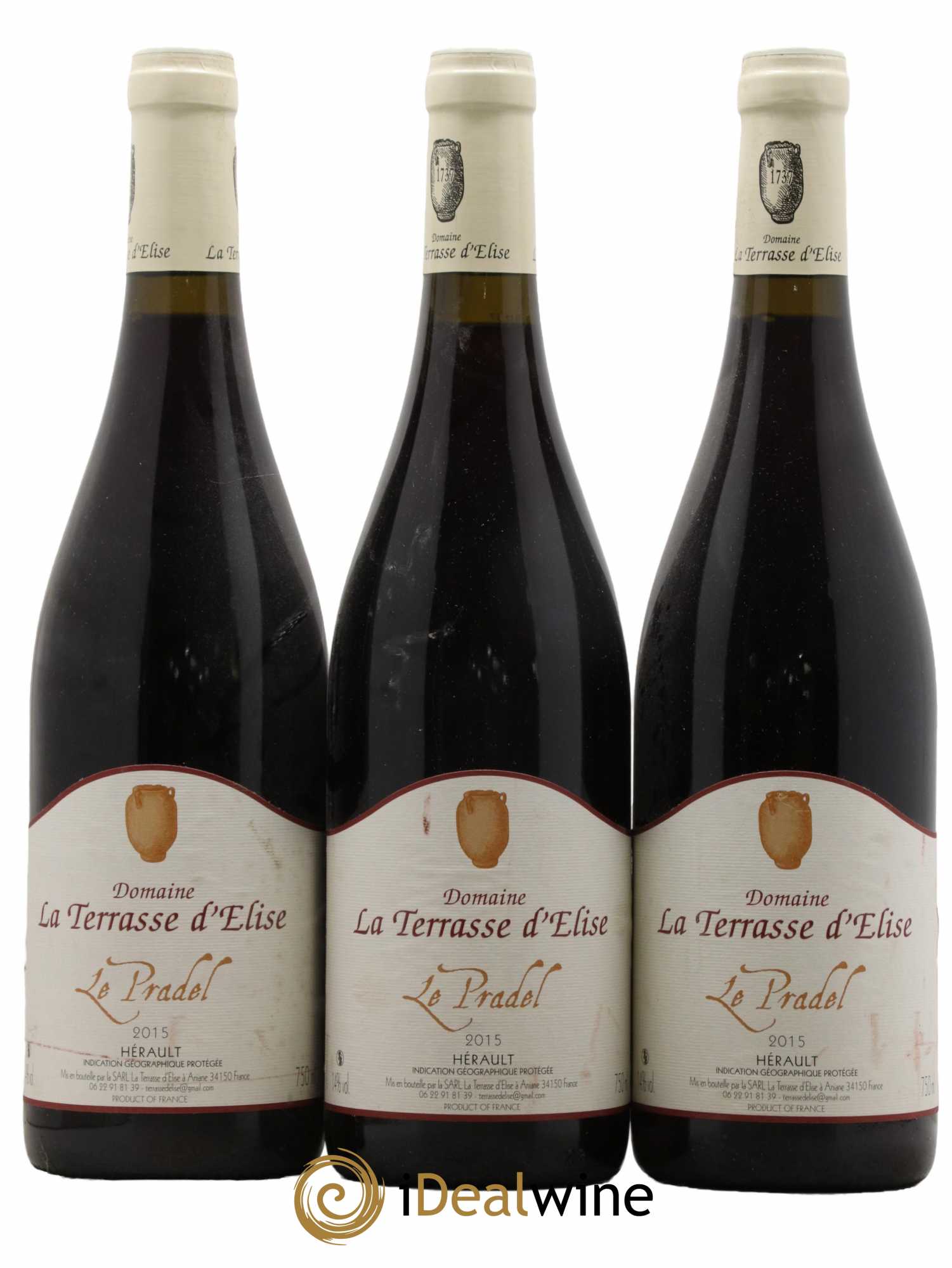 Pays d'Hérault Le Pradel Terrasse d'Elise (Domaine de la) 2015 - Lot de 3 bouteilles - 0