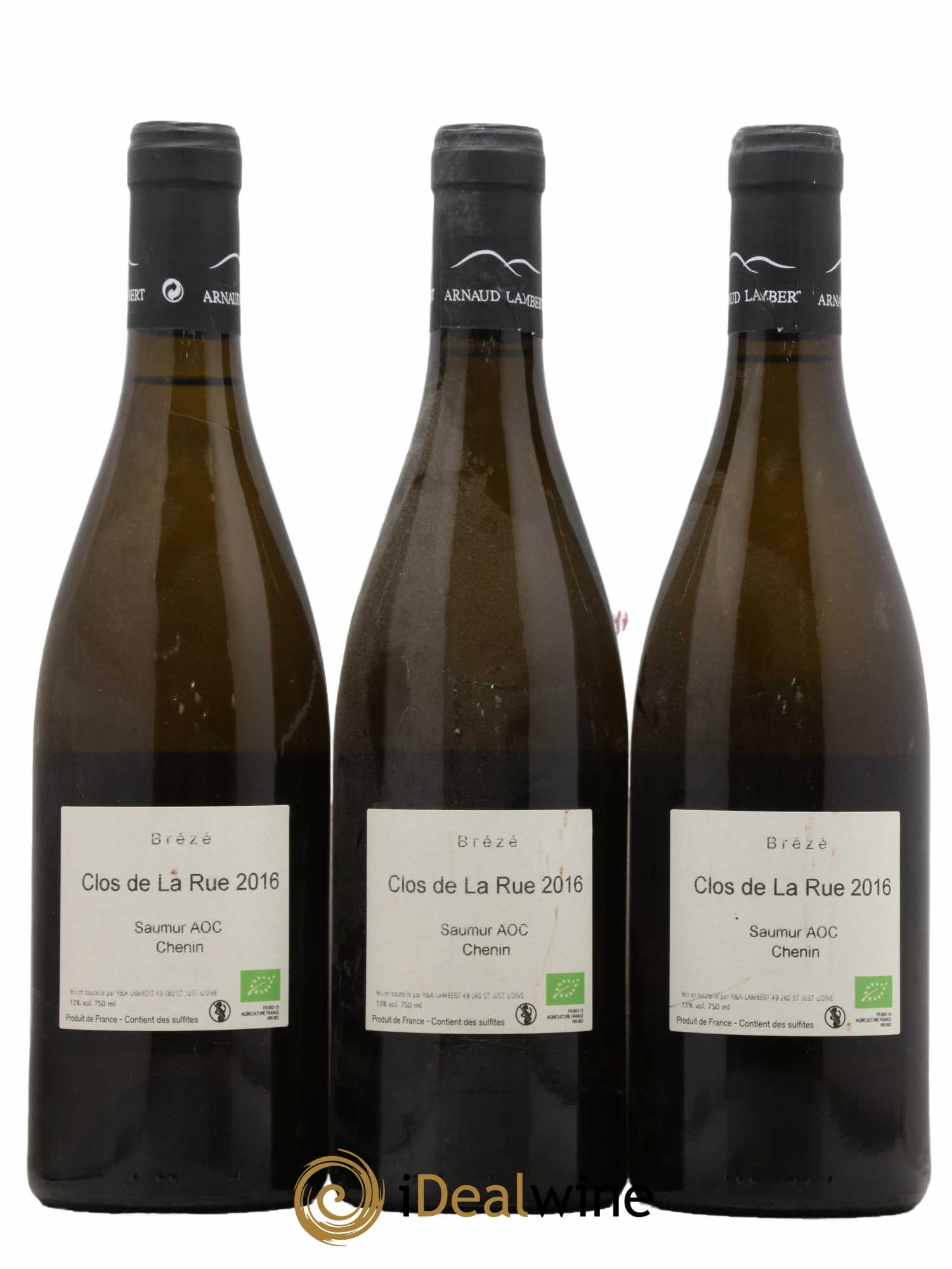 Saumur Brézé Clos de la rue Arnaud Lambert 2016 - Lot de 3 bouteilles - 1