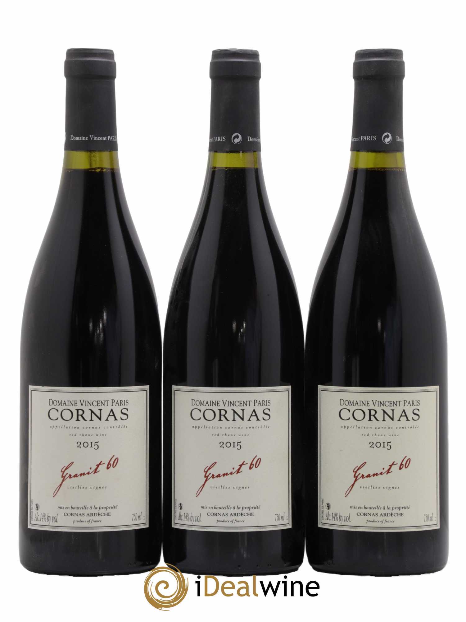 Cornas Granit 60 Vieilles Vignes Vincent Paris 2015 - Lot de 3 bouteilles - 0