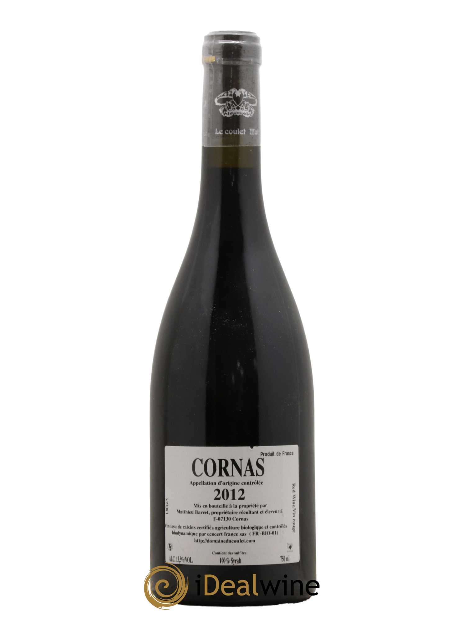 Cornas Brise Cailloux Coulet (Domaine du) - Matthieu Barret 2012 - Lot de 1 bouteille - 1