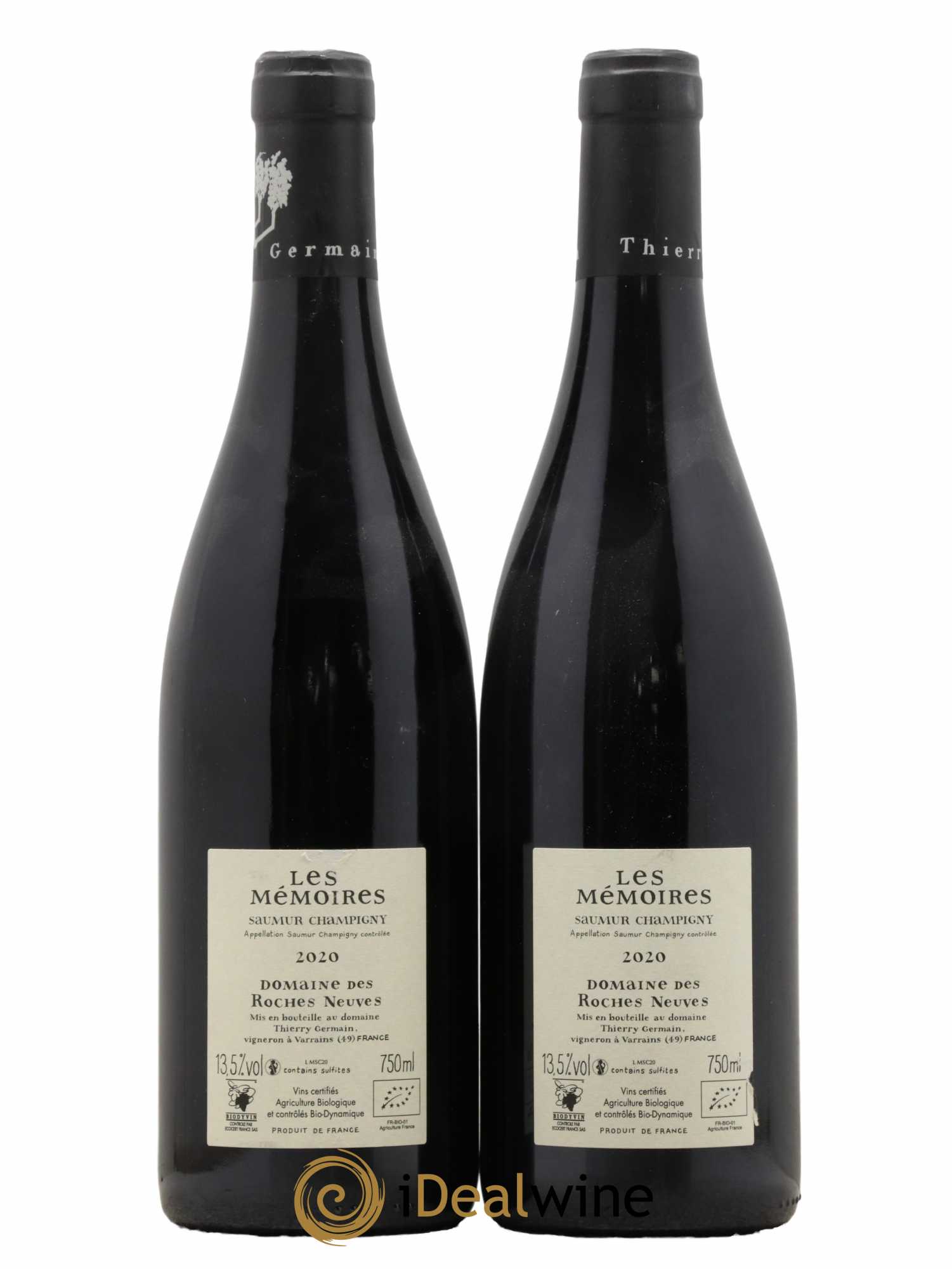 Saumur-Champigny Les Mémoires Domaine des Roches Neuves - Thierry Germain 2020 - Lot de 2 bouteilles - 1