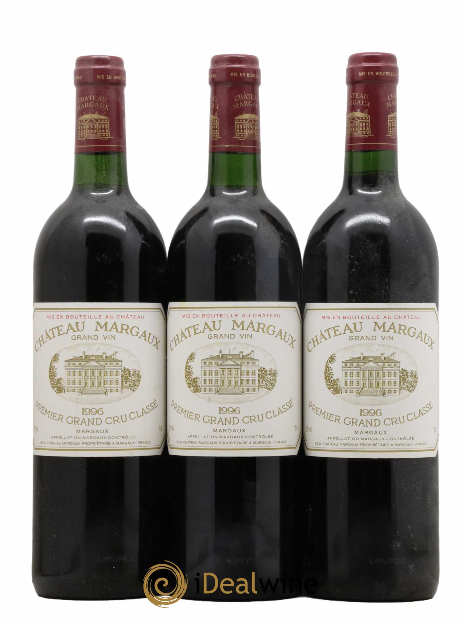 Château Margaux 1er Grand Cru Classé 1996 - Lot de 3 bouteilles - 0