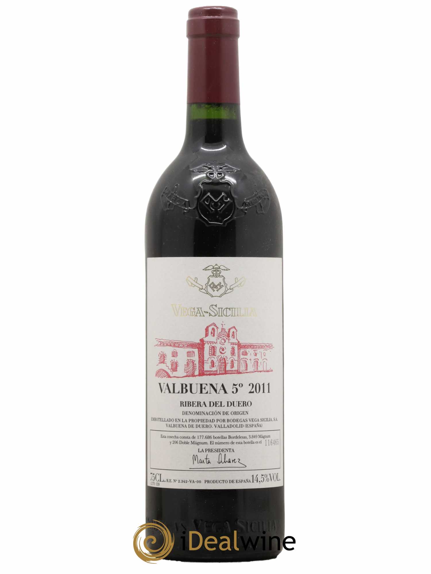 Ribera Del Duero DO Vega Sicilia Valbuena 5 ano Famille Alvarez 2011 - Lot de 1 bouteille - 0