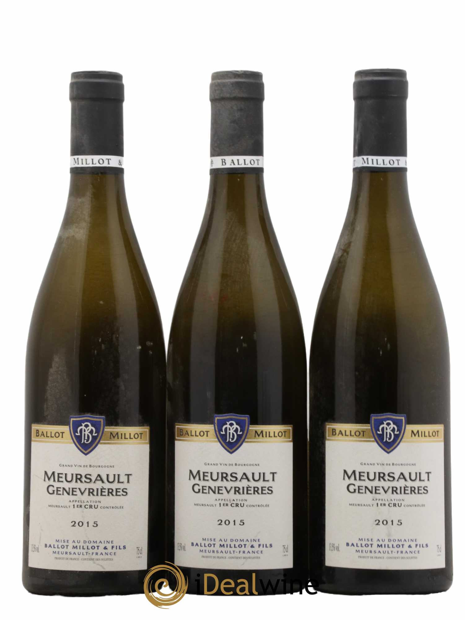 Meursault 1er Cru Genevrières Ballot Millot 2015 - Lot de 3 bouteilles - 0