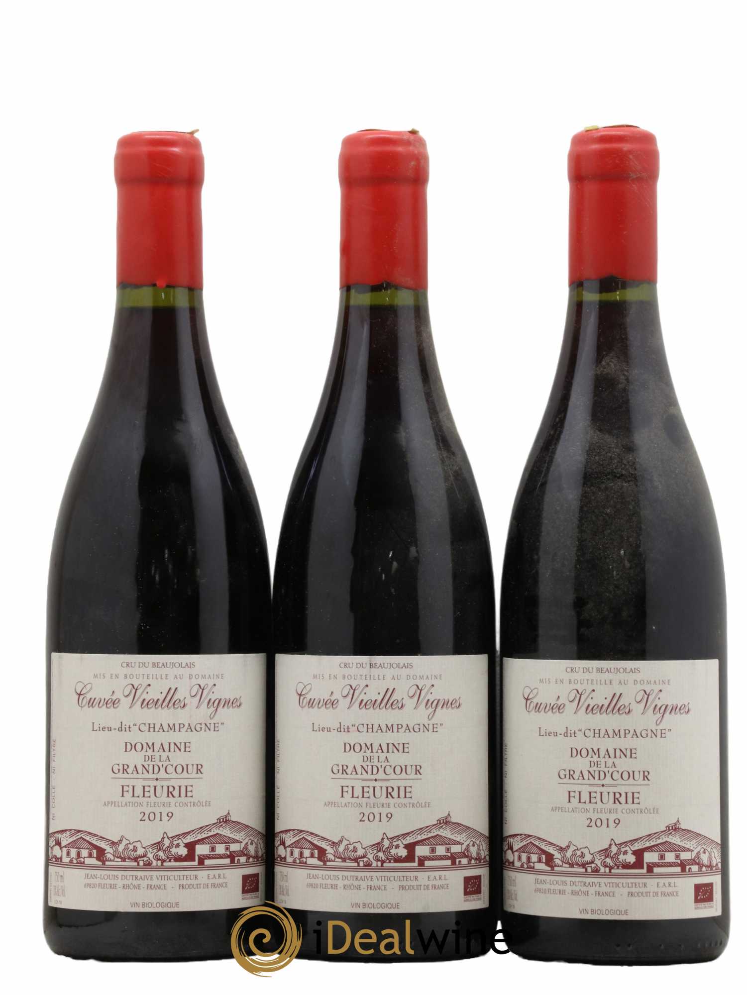 Fleurie Champagne - Cuvée Vieilles Vignes Grand'cour (Domaine de la) - Jean-Louis Dutraive 2019 - Lot de 3 bouteilles - 0