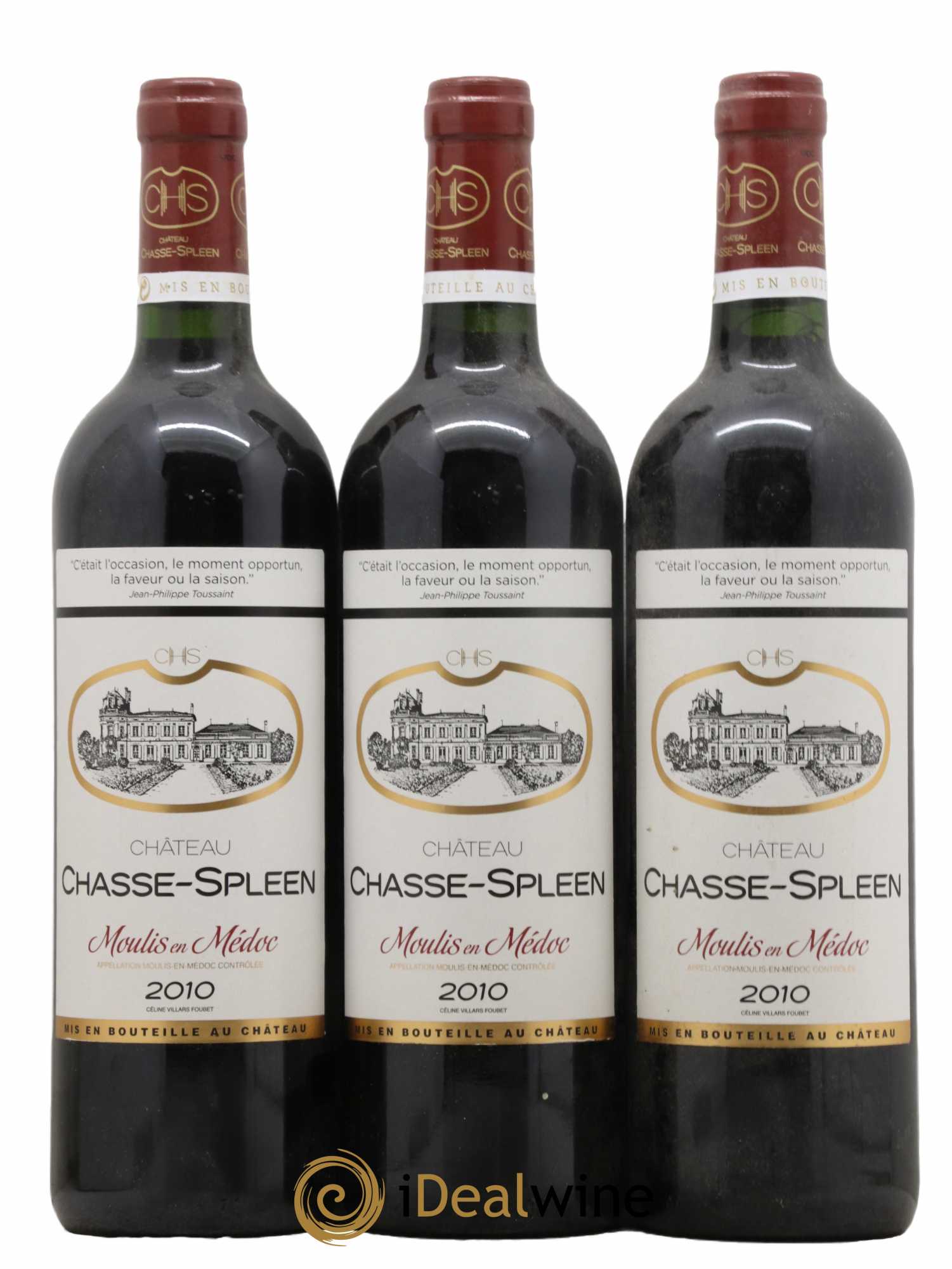 Château Chasse Spleen 2010 - Lot de 3 bouteilles - 0