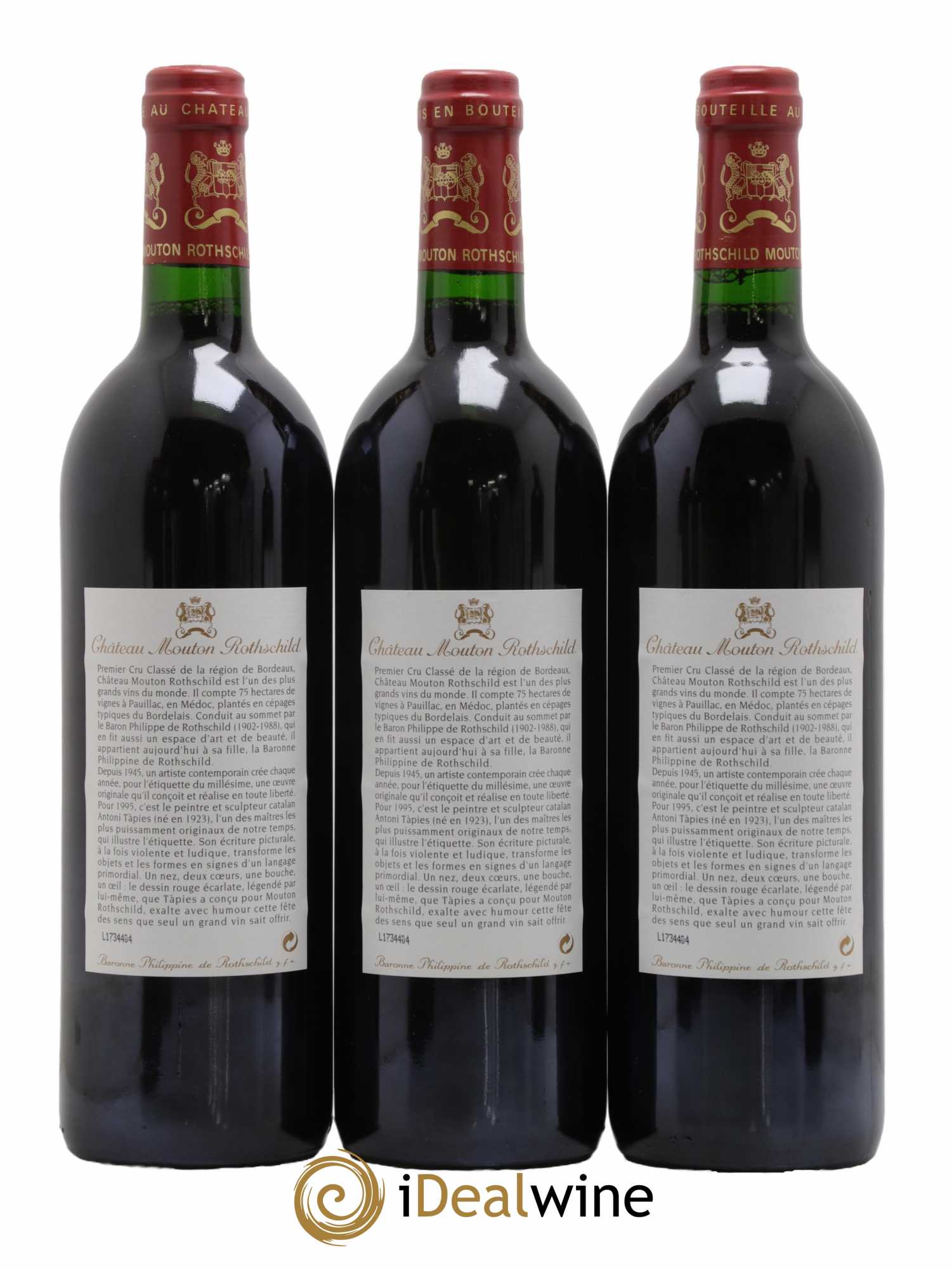 Château Mouton Rothschild 1er Grand Cru Classé 1995 - Lot de 6 bouteilles - 2