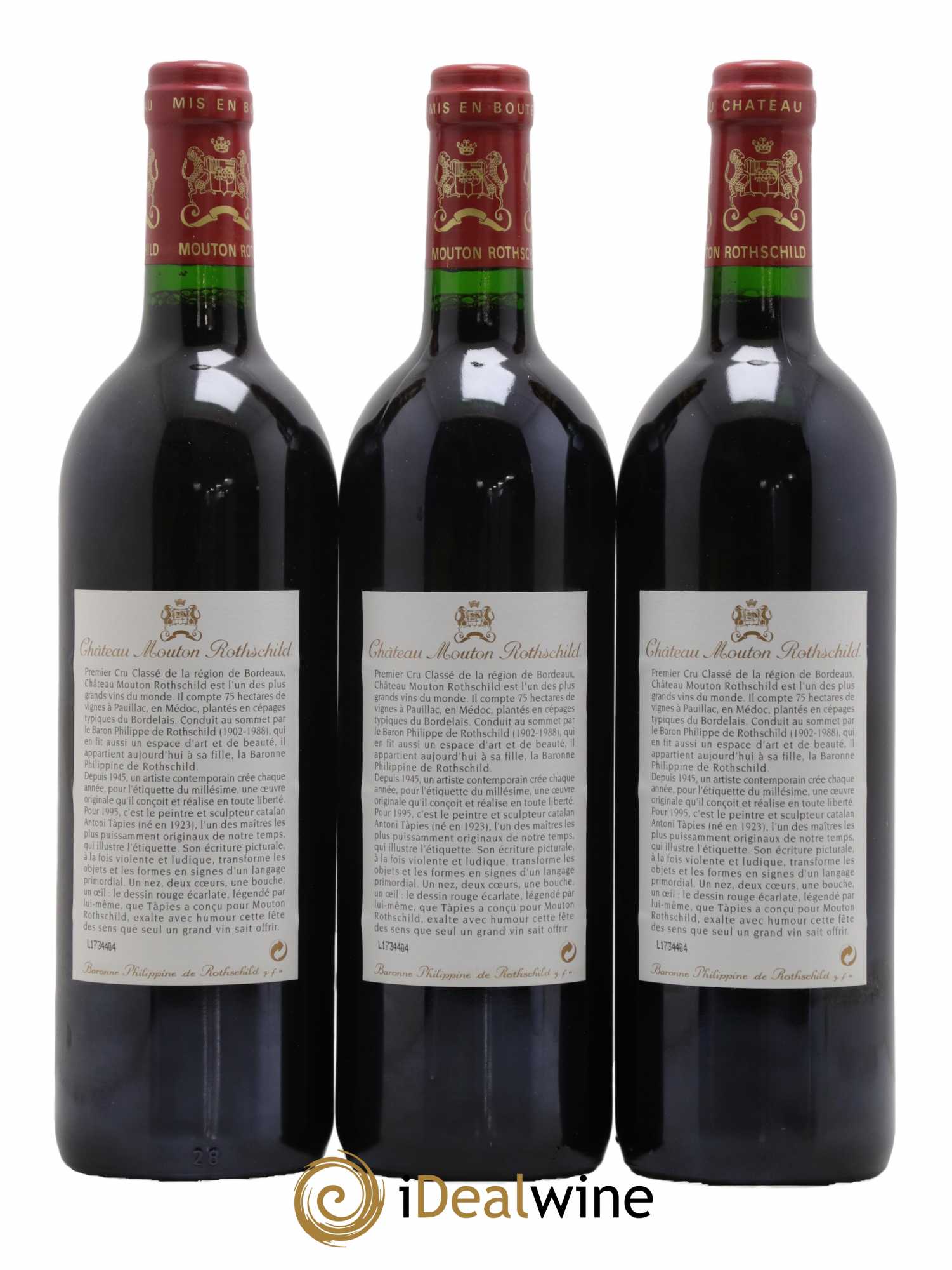 Château Mouton Rothschild 1er Grand Cru Classé 1995 - Lot de 6 bouteilles - 4