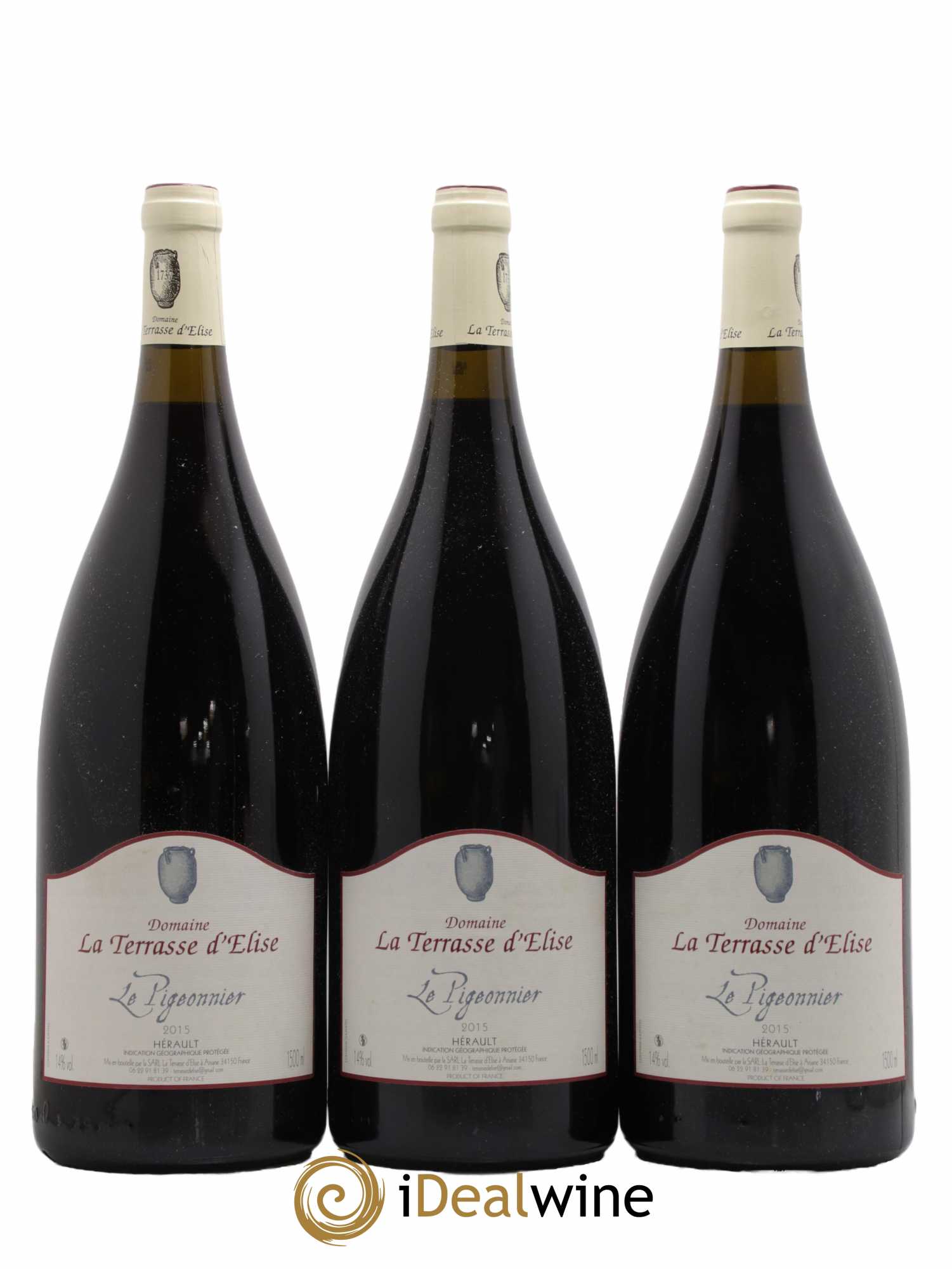 Pays d'Hérault Le Pigeonnier Terrasse d'Elise (Domaine de la) 2015 - Lot de 3 magnums - 0