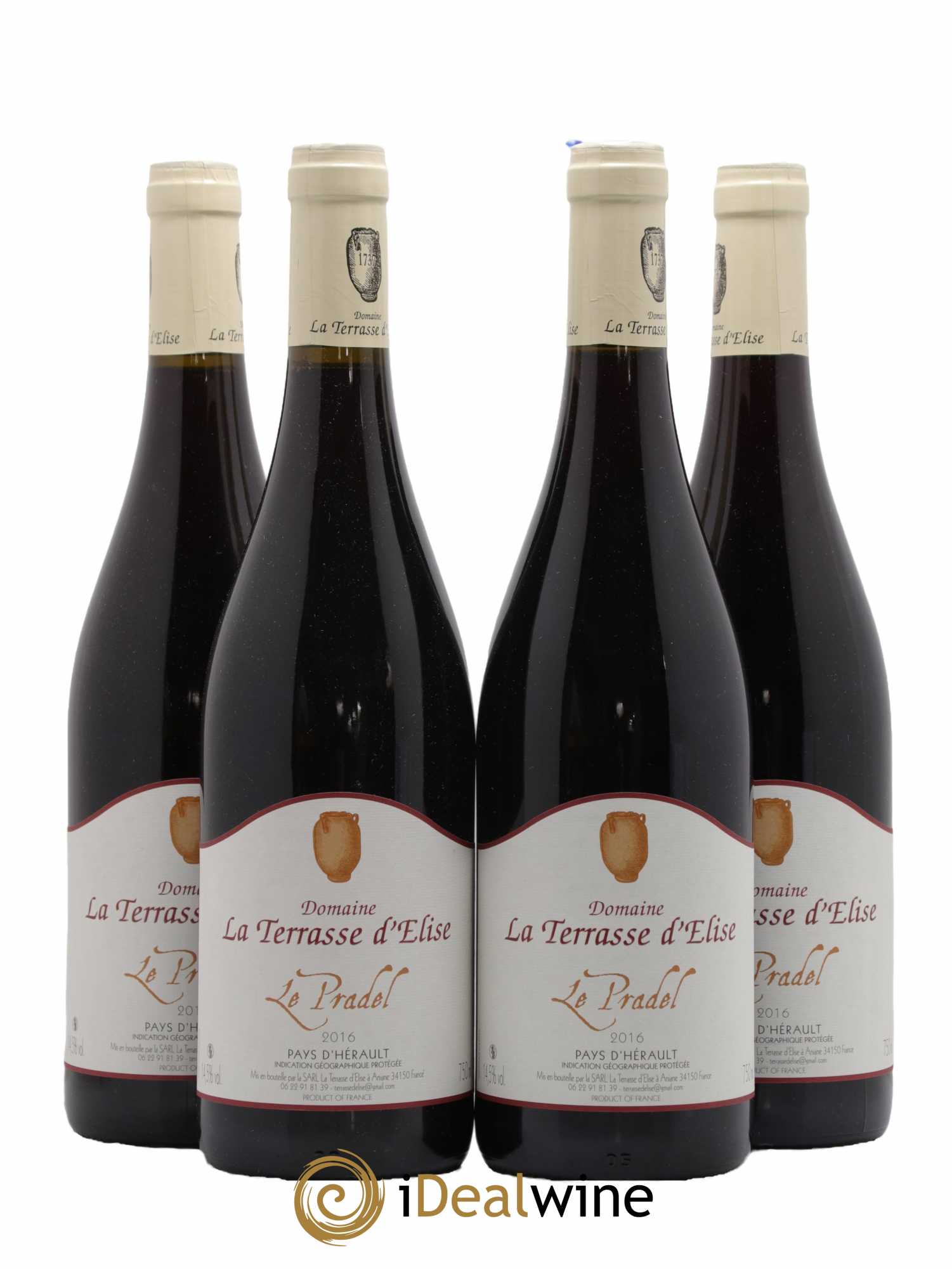 Pays d'Hérault Le Pradel Terrasse d'Elise (Domaine de la) 2016 - Lot de 4 bouteilles - 0