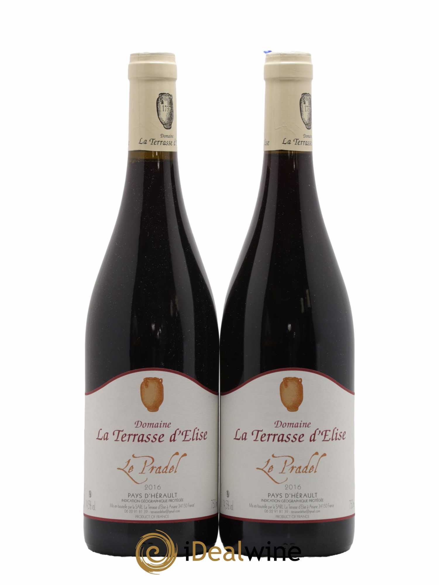 Pays d'Hérault Le Pradel Terrasse d'Elise (Domaine de la) 2016 - Lot de 2 bouteilles - 0