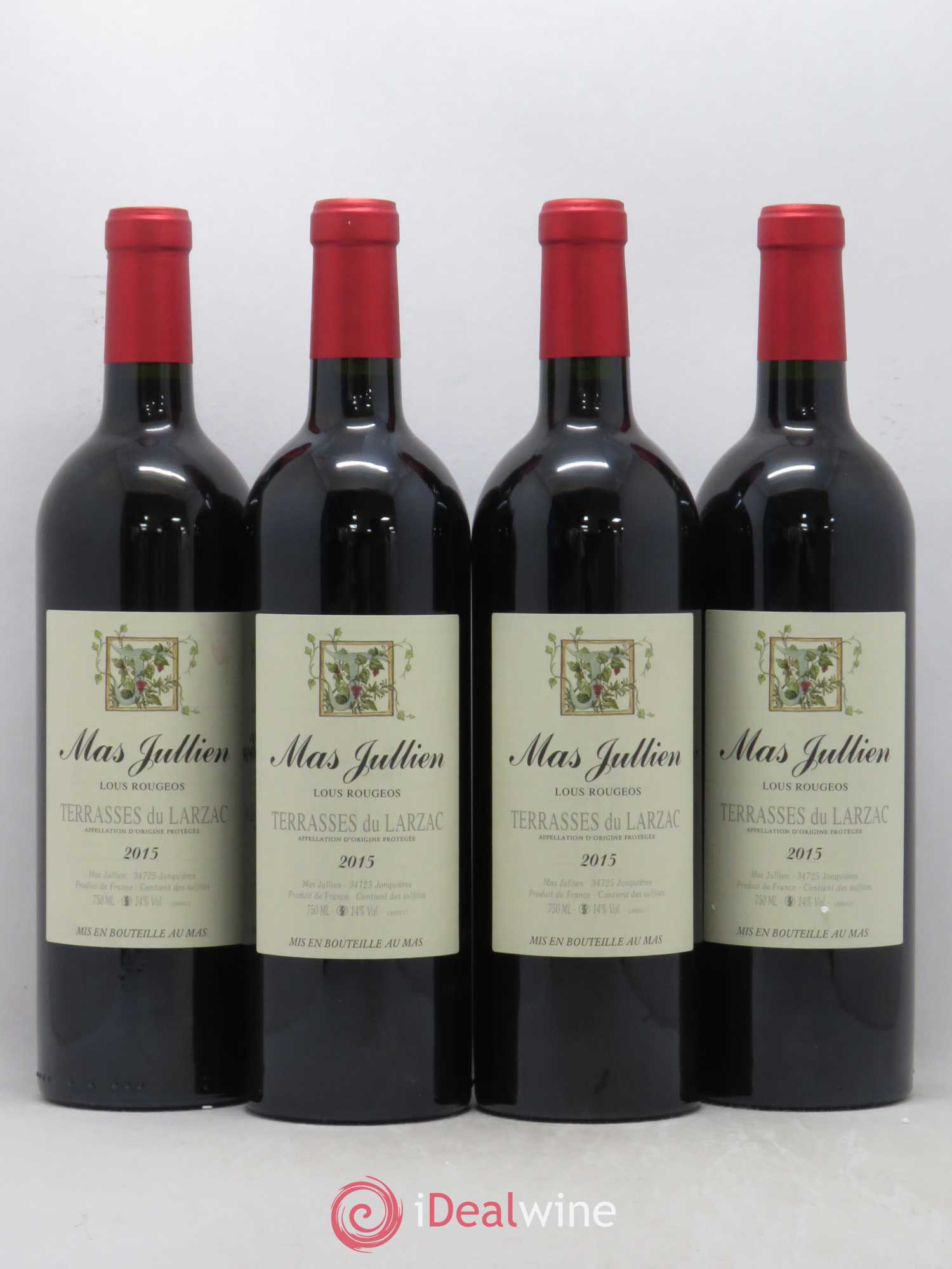 Terrasses du Larzac Mas Jullien Olivier Jullien Lous Rougeos 2015 - Lot de 4 bouteilles - 0