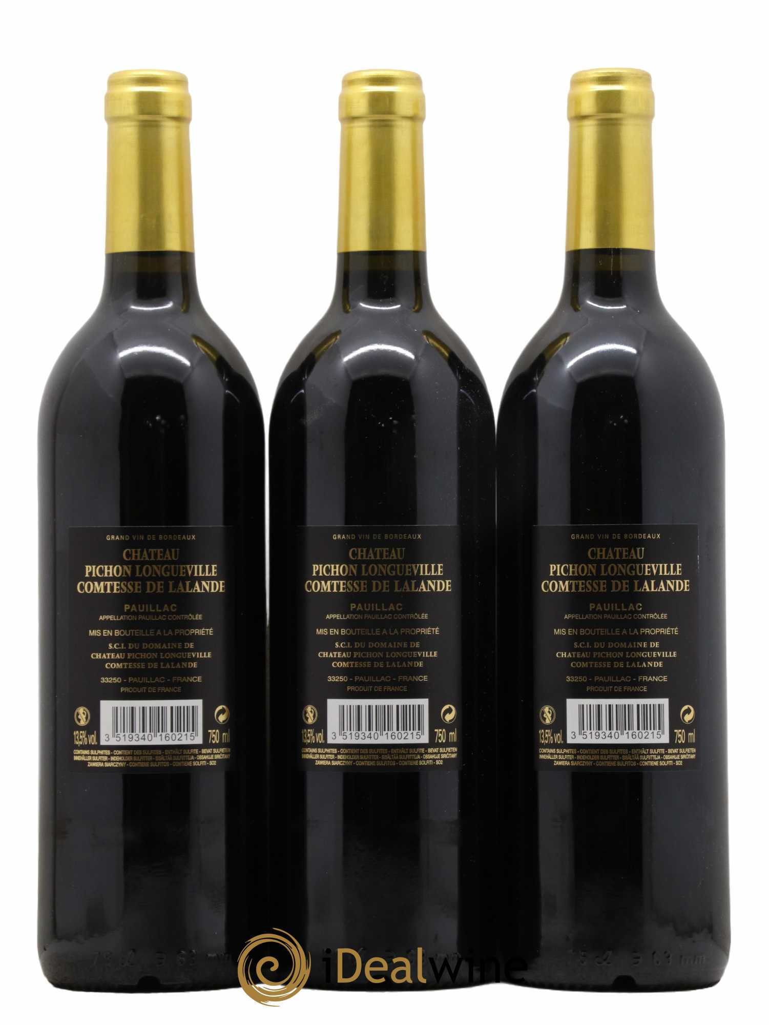 Château Pichon Longueville Comtesse de Lalande 2ème Grand Cru Classé 2016 - Lot de 3 bouteilles - 1