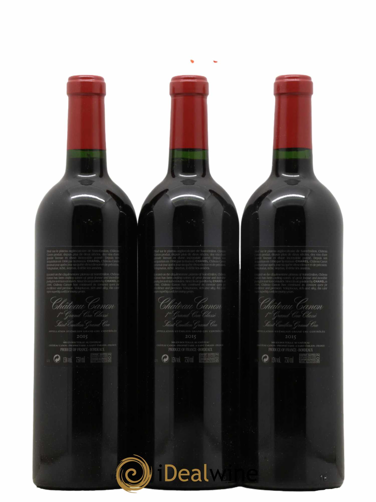 Château Canon 1er Grand Cru Classé B 2015 - Lot de 3 bouteilles - 1