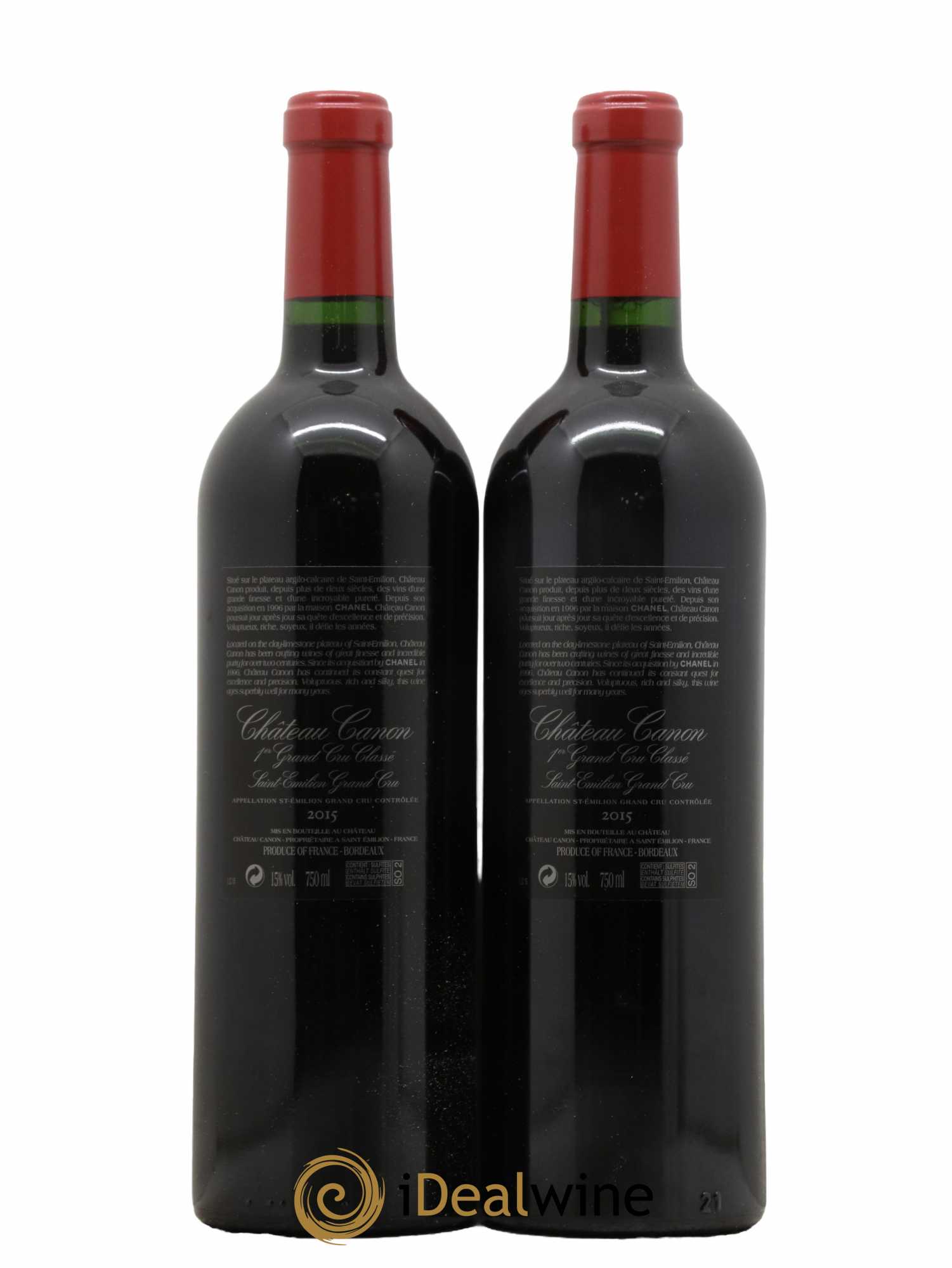 Château Canon 1er Grand Cru Classé B 2015 - Lot de 2 bouteilles - 1