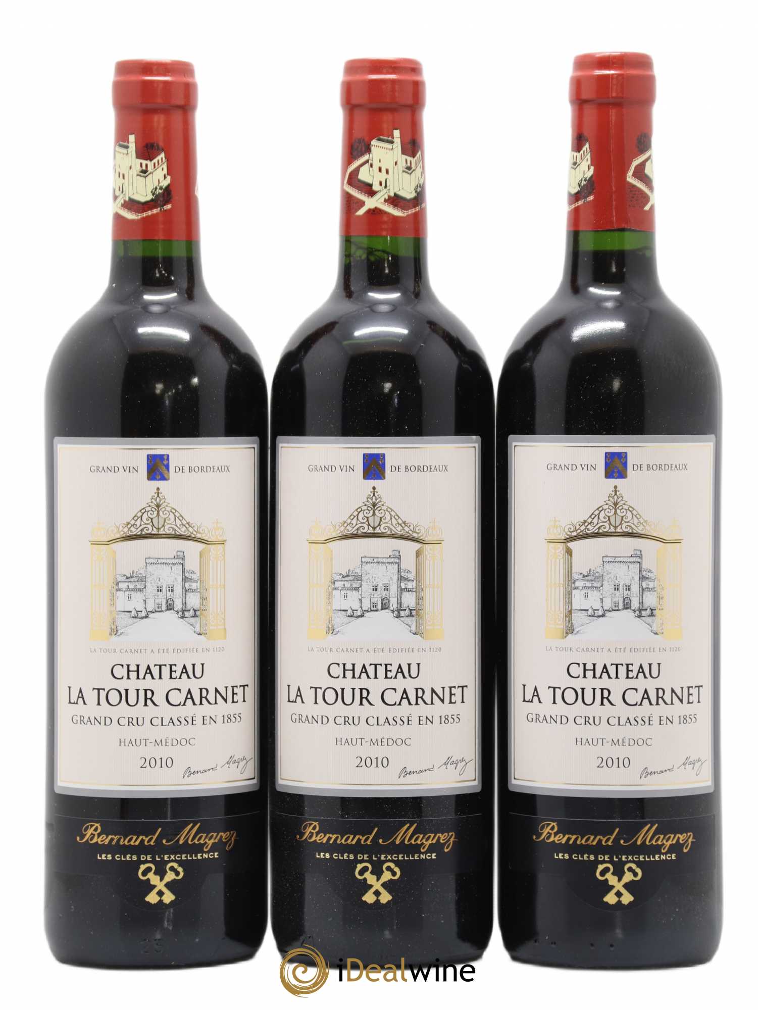 Château la Tour Carnet 4ème Grand Cru Classé 2010 - Lot de 3 bouteilles - 0