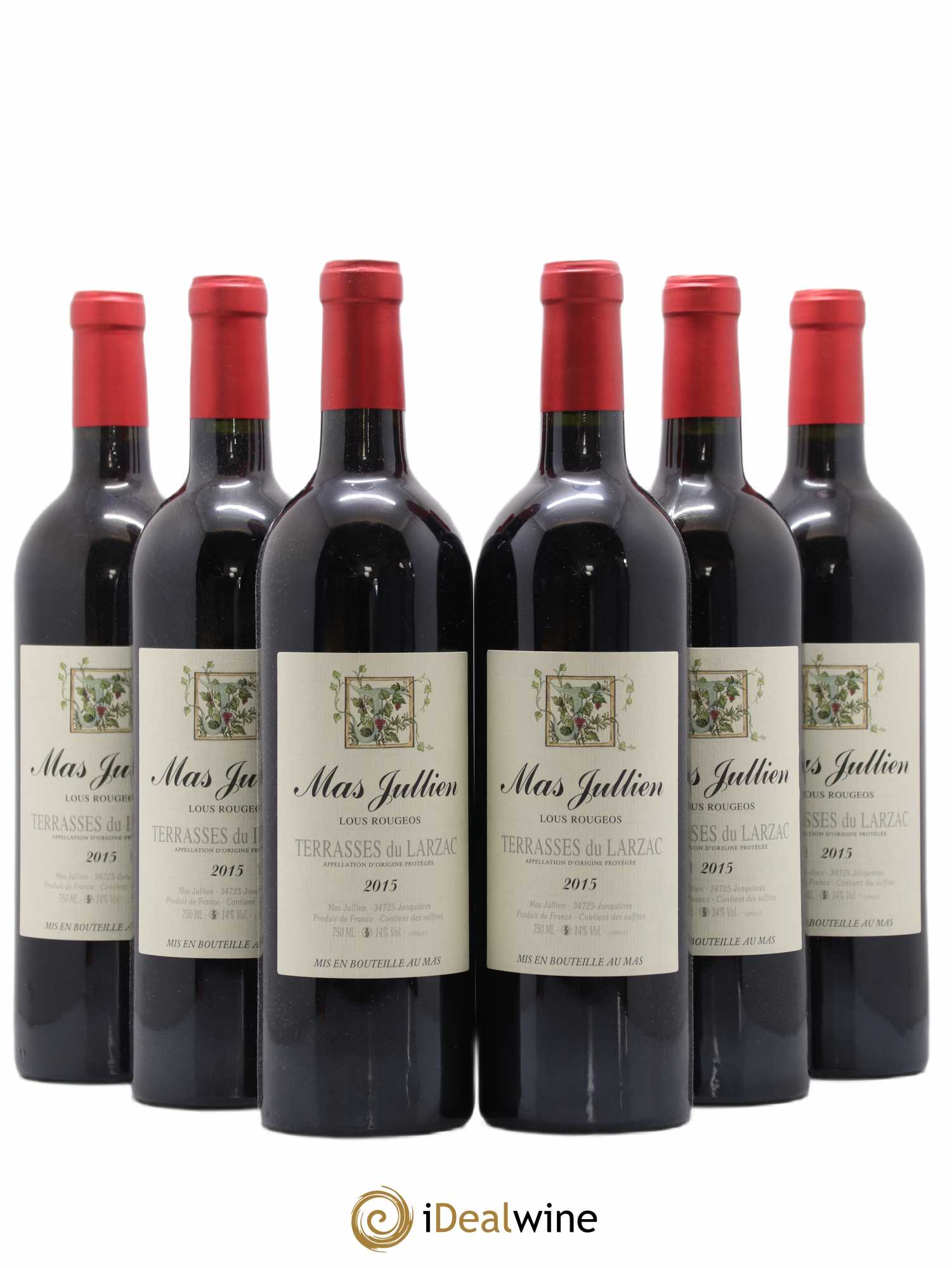 Terrasses du Larzac Mas Jullien Lous Rougeos Olivier Jullien 2015 - Lot de 6 bouteilles - 0