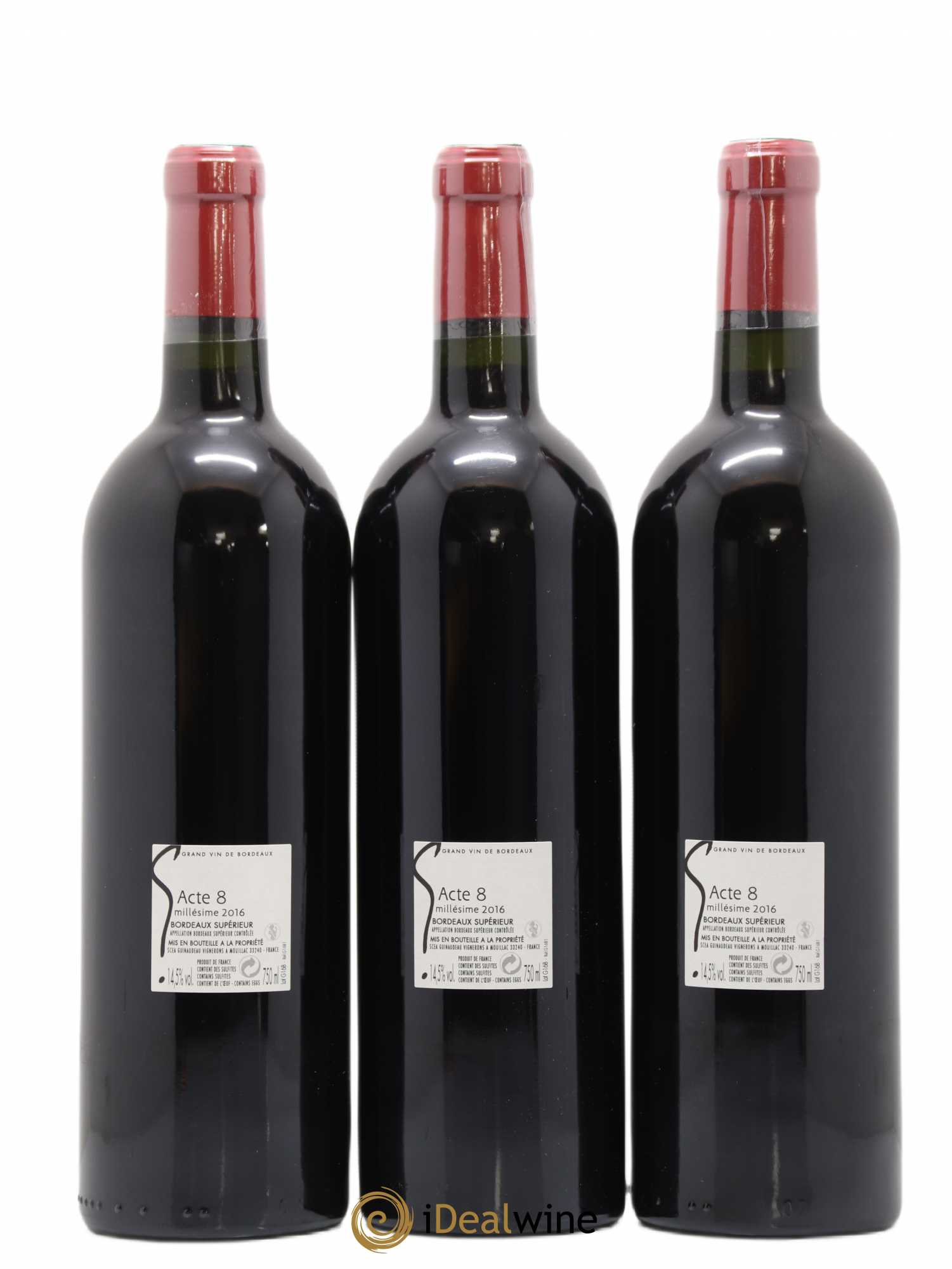 Bordeaux Supérieur Acte 8 by Guinaudeau Vignerons 2016 - Lot de 6 bouteilles - 2