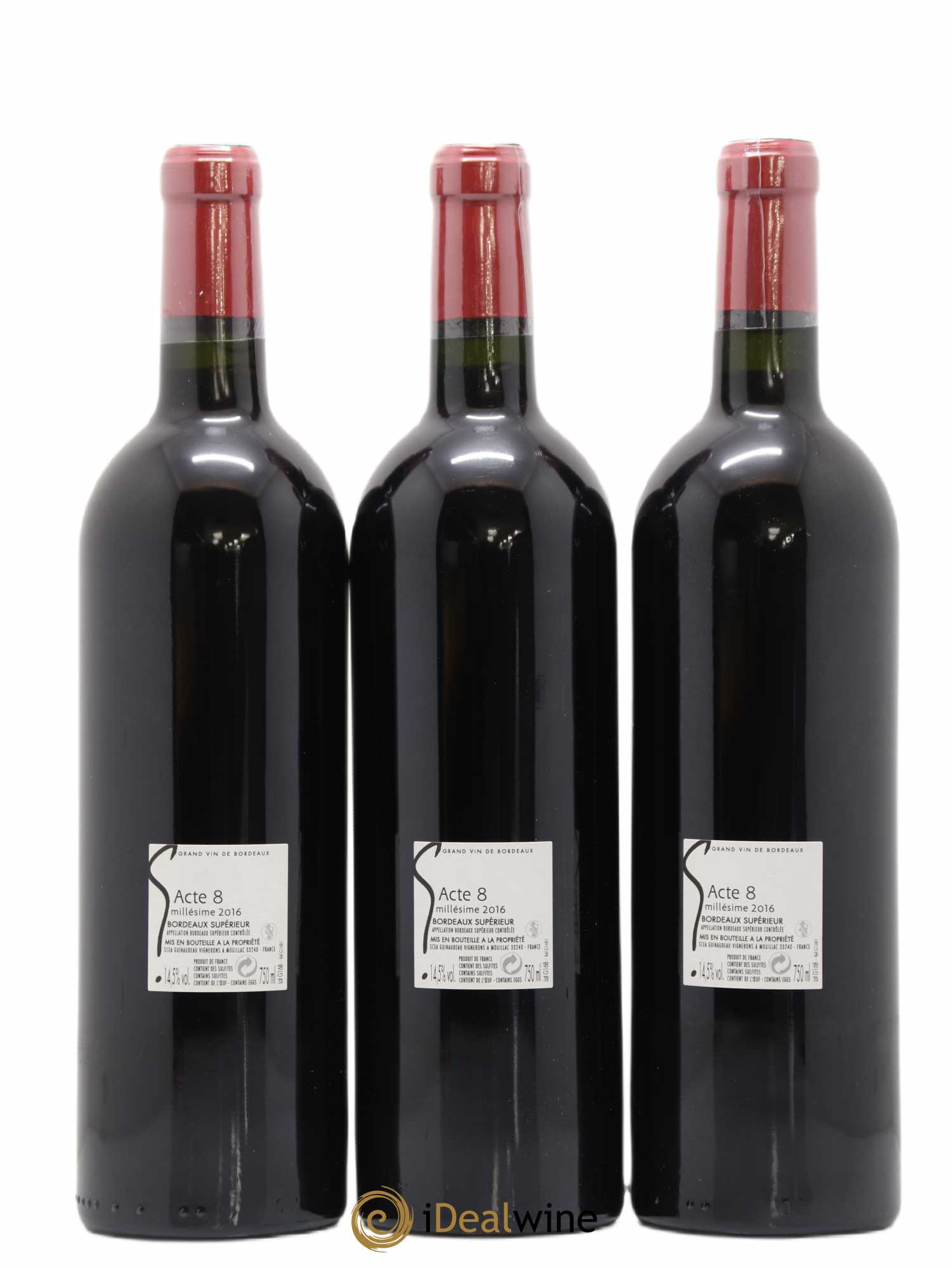 Bordeaux Supérieur Acte 8 by Guinaudeau Vignerons 2016 - Lot de 6 bouteilles - 4