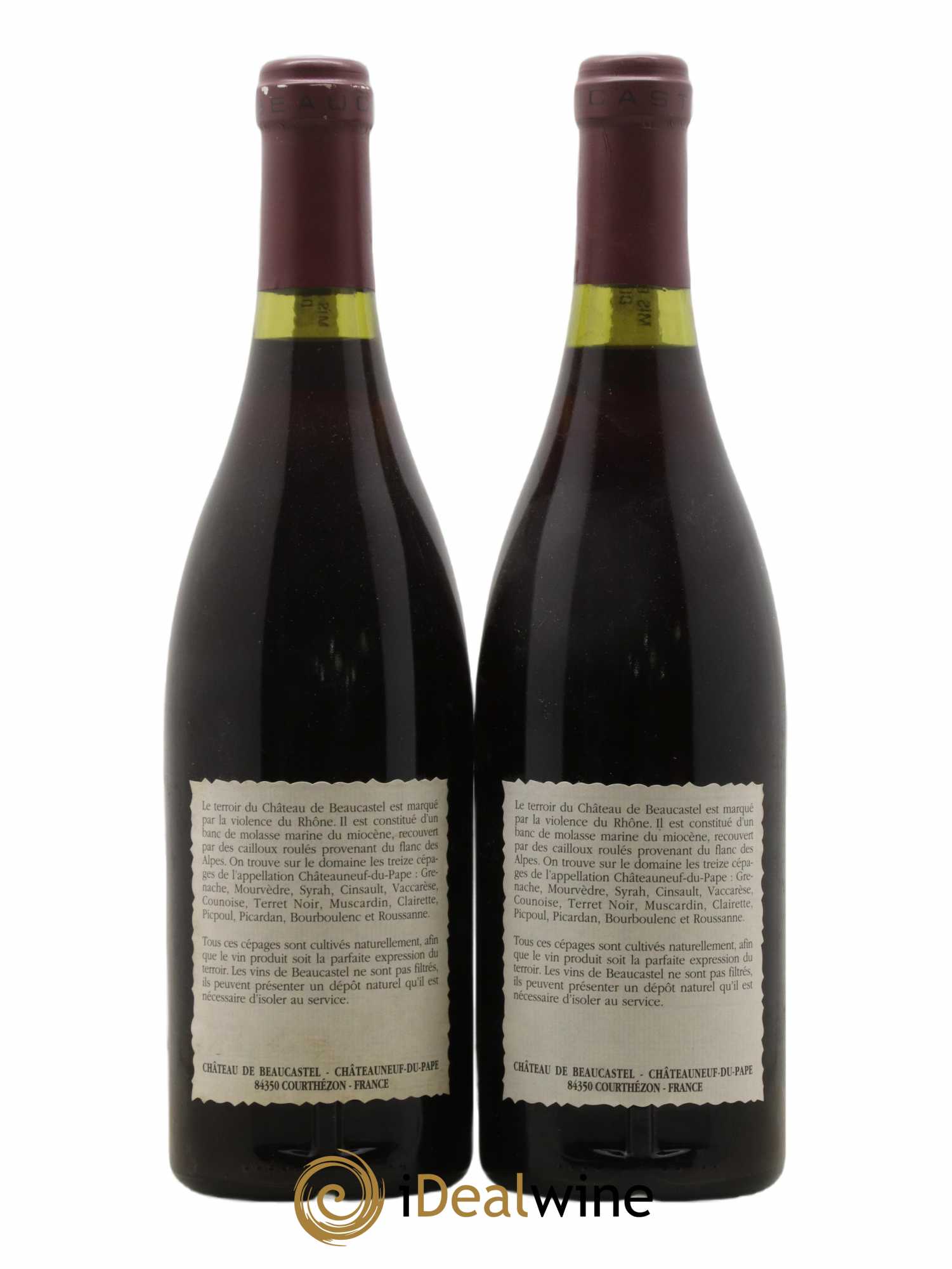 Châteauneuf-du-Pape Château de Beaucastel Famille Perrin 1990 - Lot de 2 bouteilles - 1