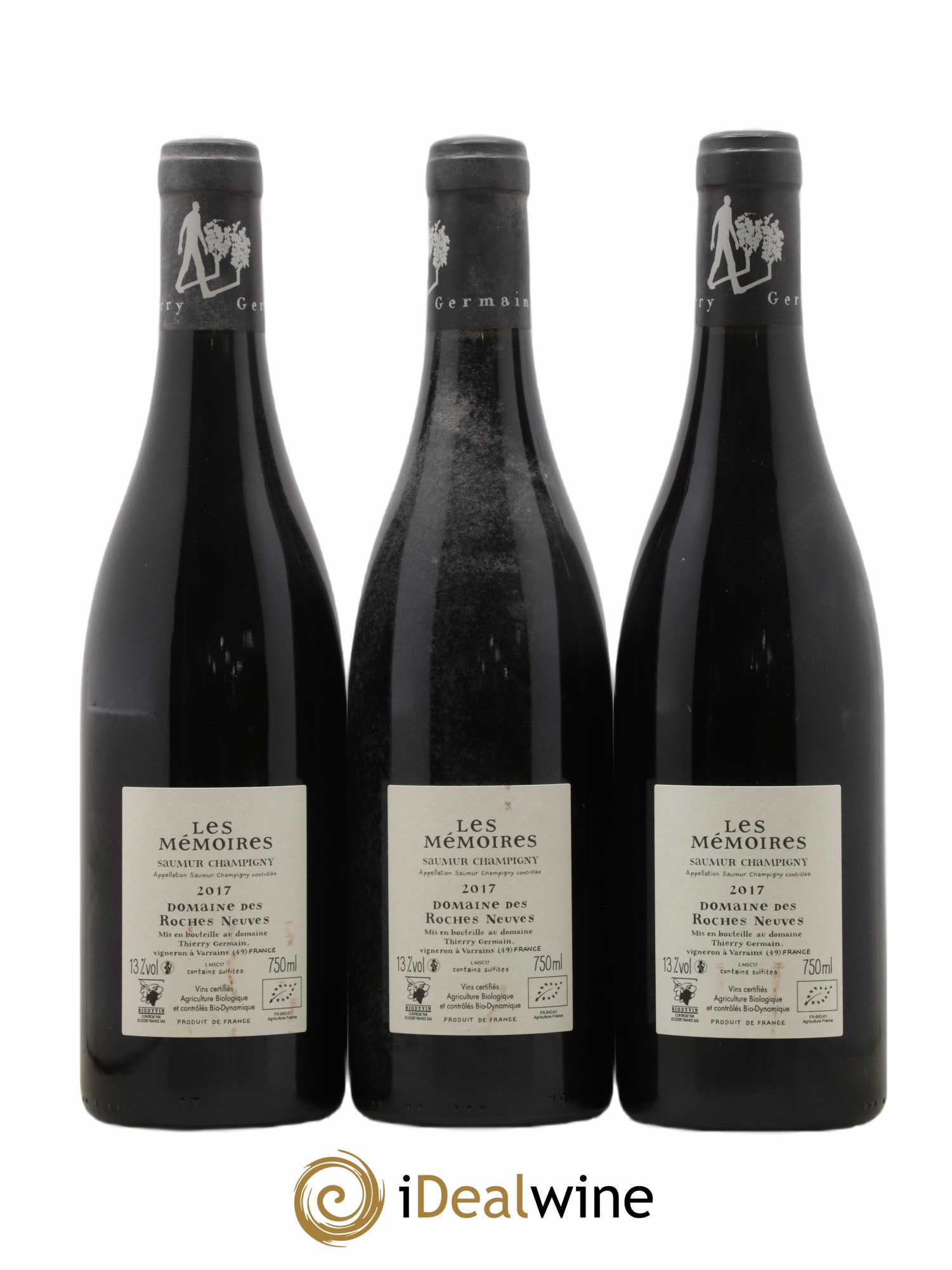 Saumur-Champigny Les Mémoires Domaine des Roches Neuves - Thierry Germain 2017 - Lot of 3 bottles - 1