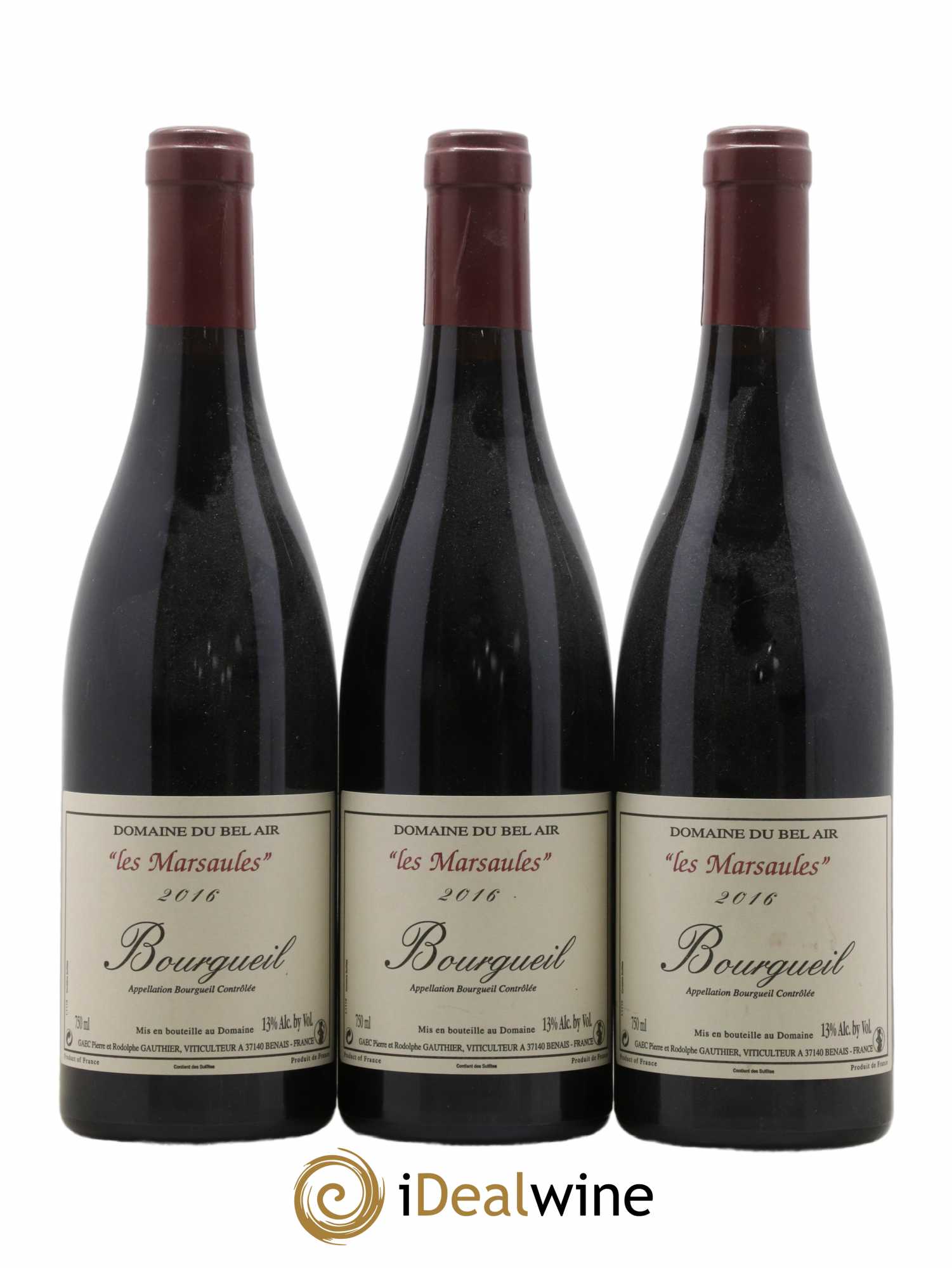 Bourgueil Marsaules Domaine du Bel Air 2016 - Lot de 3 bouteilles - 0
