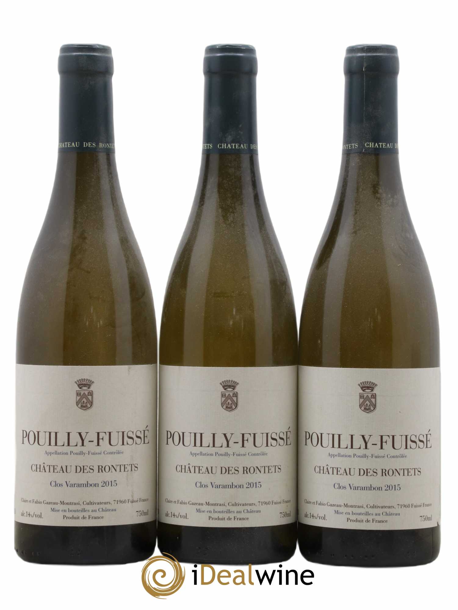 Pouilly-Fuissé Clos Varambon Château des Rontets 2015 - Lot de 3 bouteilles - 0