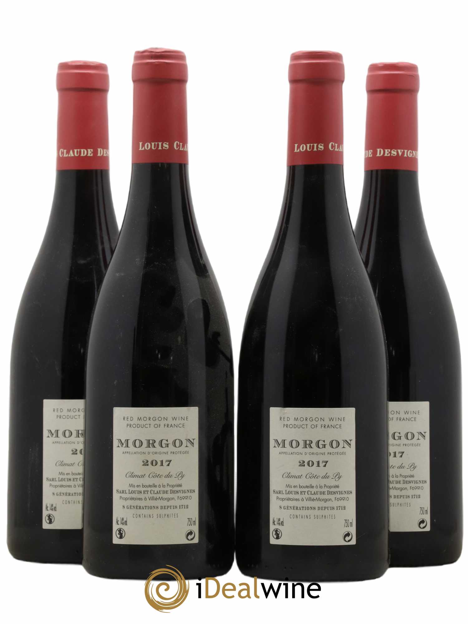 Morgon Côte du Py Louis-Claude Desvignes 2017 - Lot de 4 bouteilles - 1
