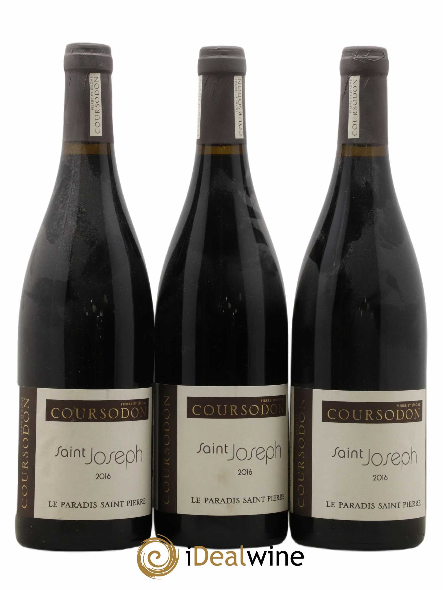 Saint-Joseph Le Paradis Saint-Pierre Pierre et Jérôme Coursodon 2016 - Lot of 3 bottles - 0
