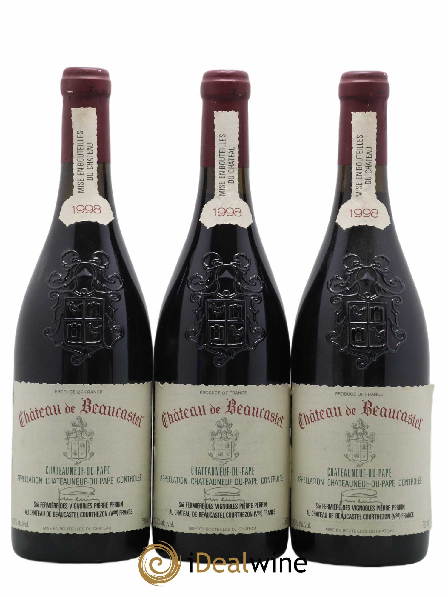 Châteauneuf-du-Pape Château de Beaucastel Famille Perrin 1998 - Lot de 3 bouteilles - 0