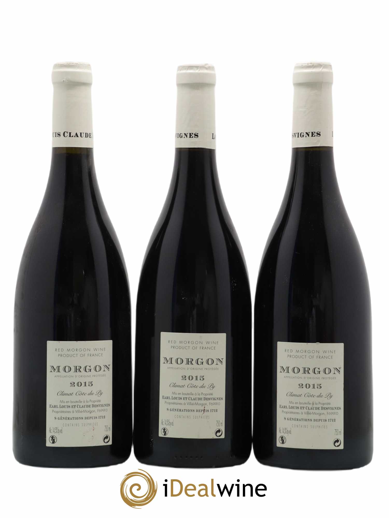 Morgon Côte de Py Javernières Louis-Claude Desvignes 2015 - Lot de 3 bouteilles - 1