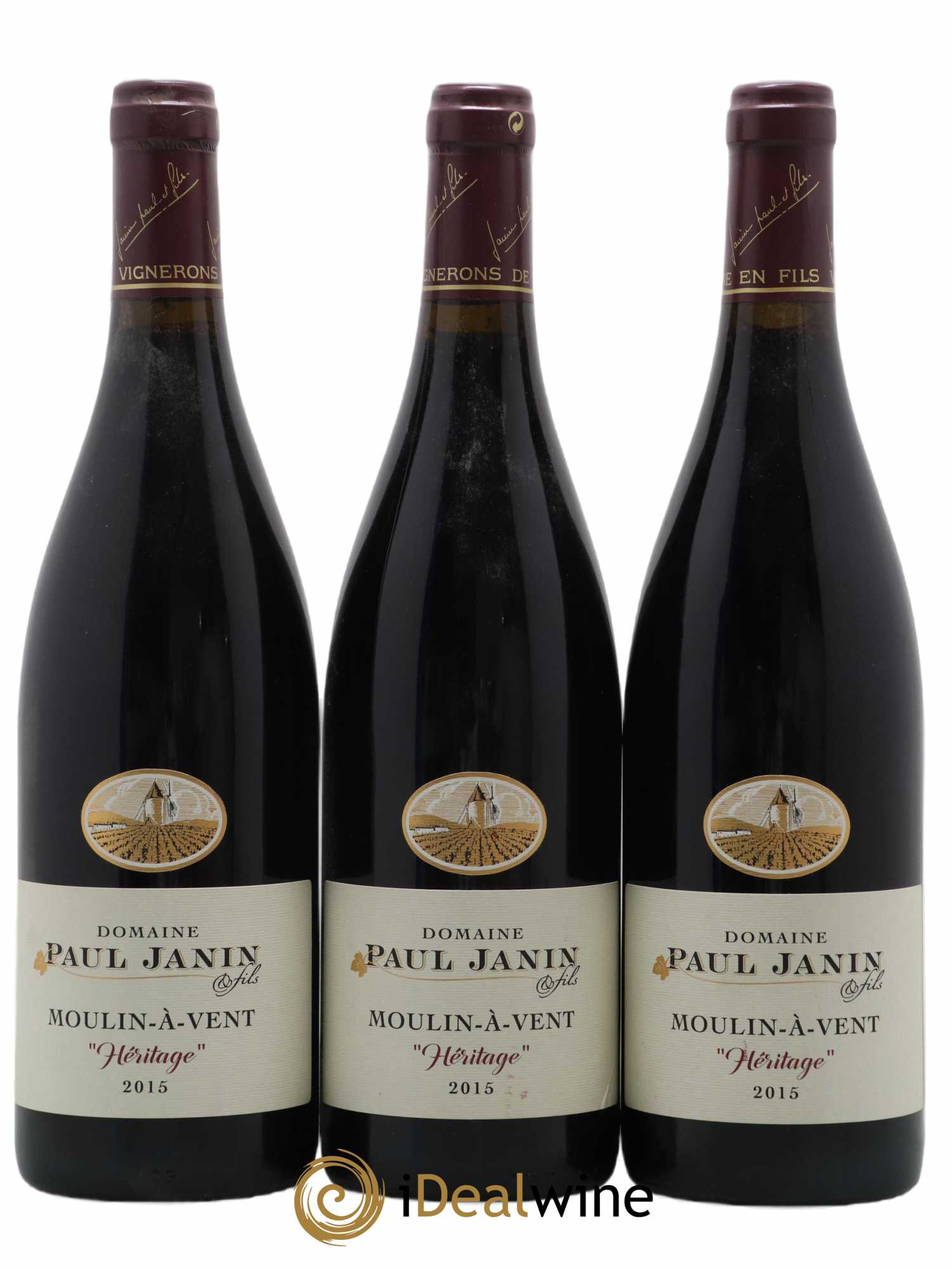 Moulin-à-Vent Héritage Paul Janin et Fils 2015 - Lot de 3 bouteilles - 0