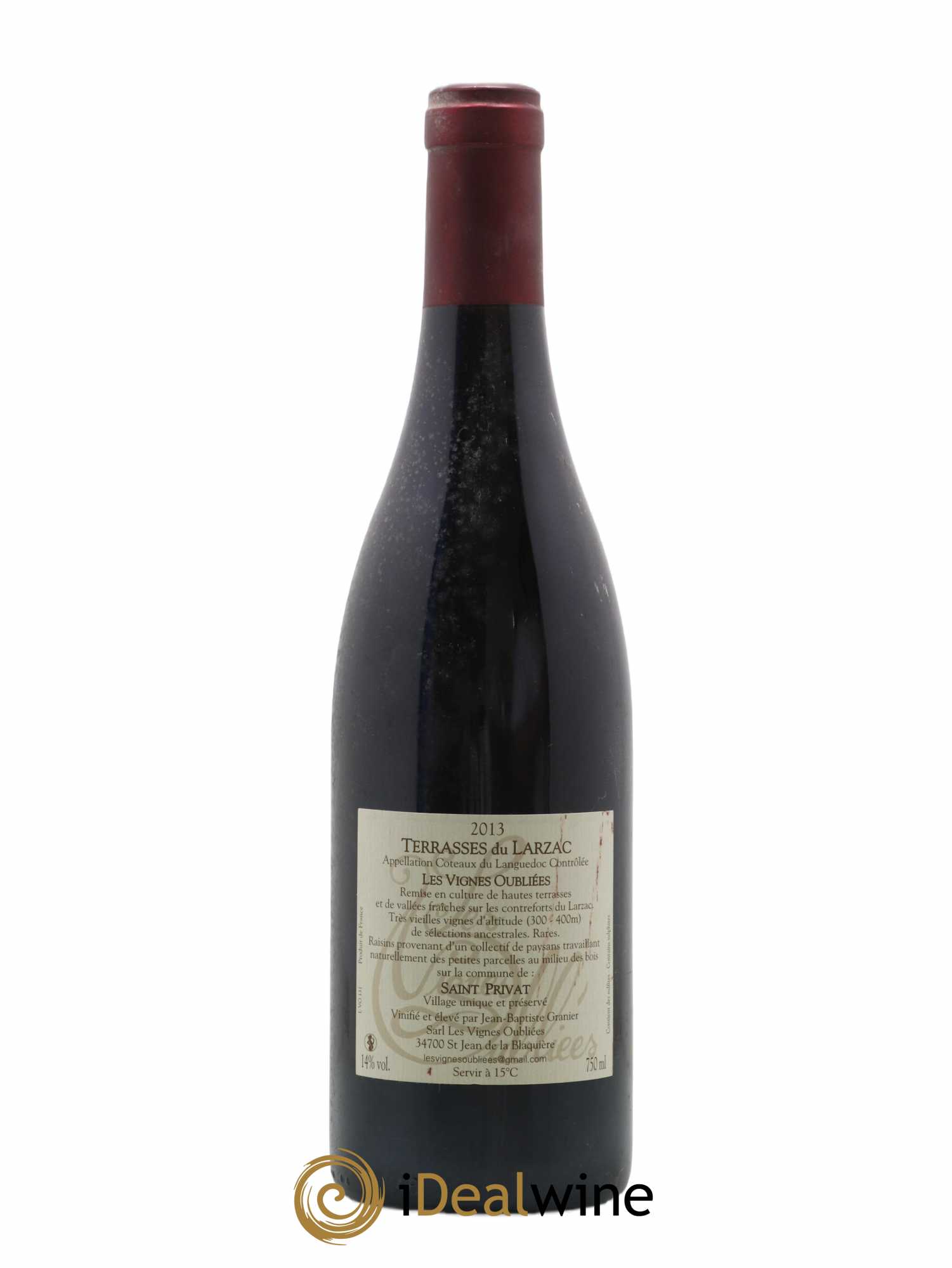 Terrasses du Larzac Les Vignes Oubliées Jean-Baptiste Granier 2013 - Lot de 1 bouteille - 1