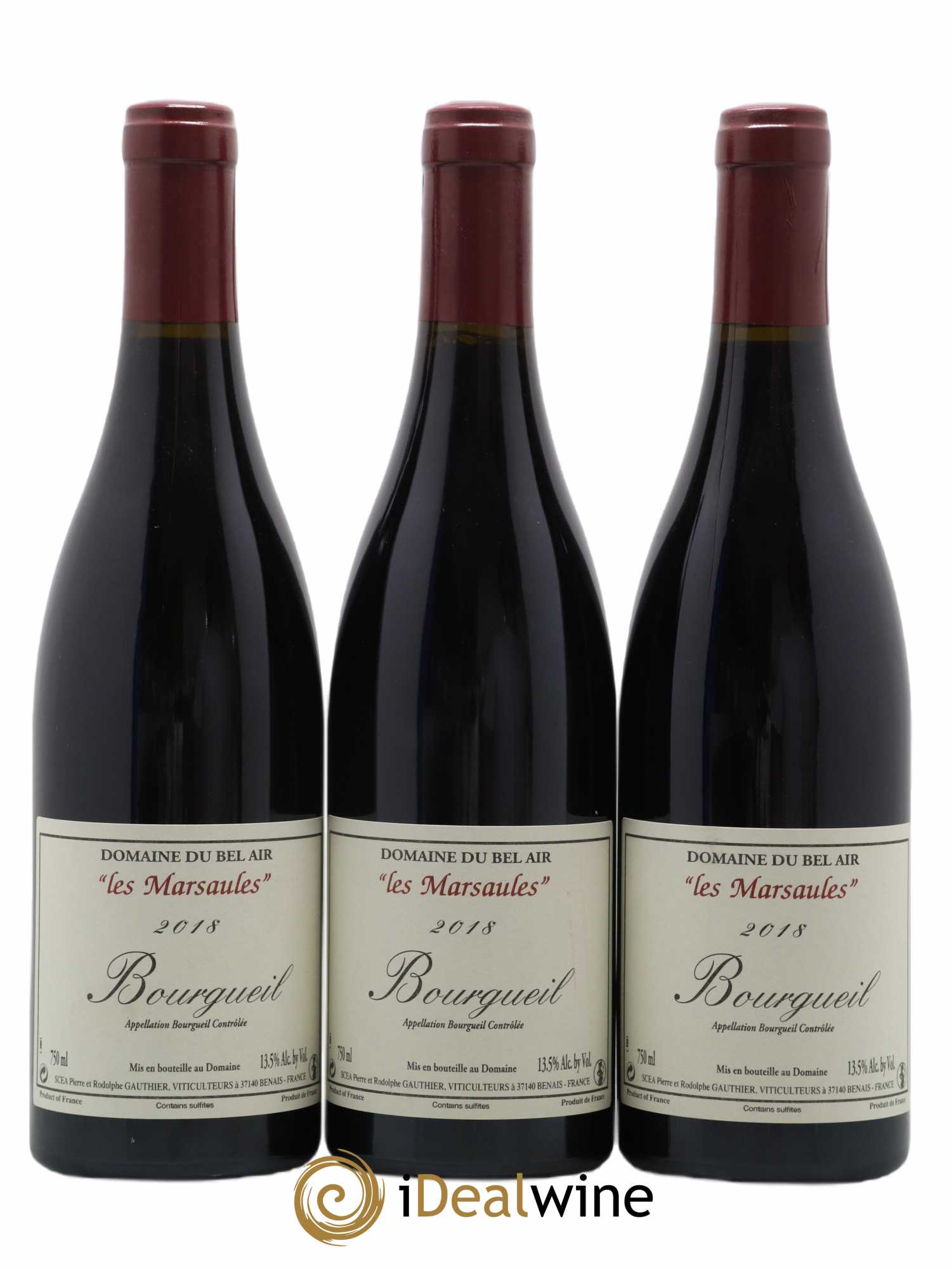 Bourgueil Marsaules Domaine du Bel Air 2018 - Lot de 3 bouteilles - 0
