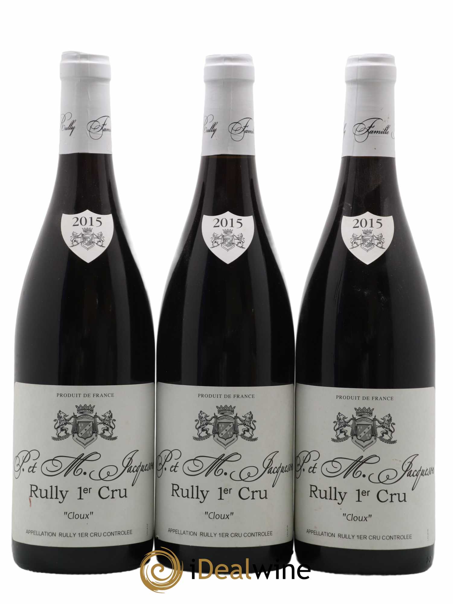 Rully 1er Cru Les Cloux Paul & Marie Jacqueson 2015 - Lot of 3 bottles - 0