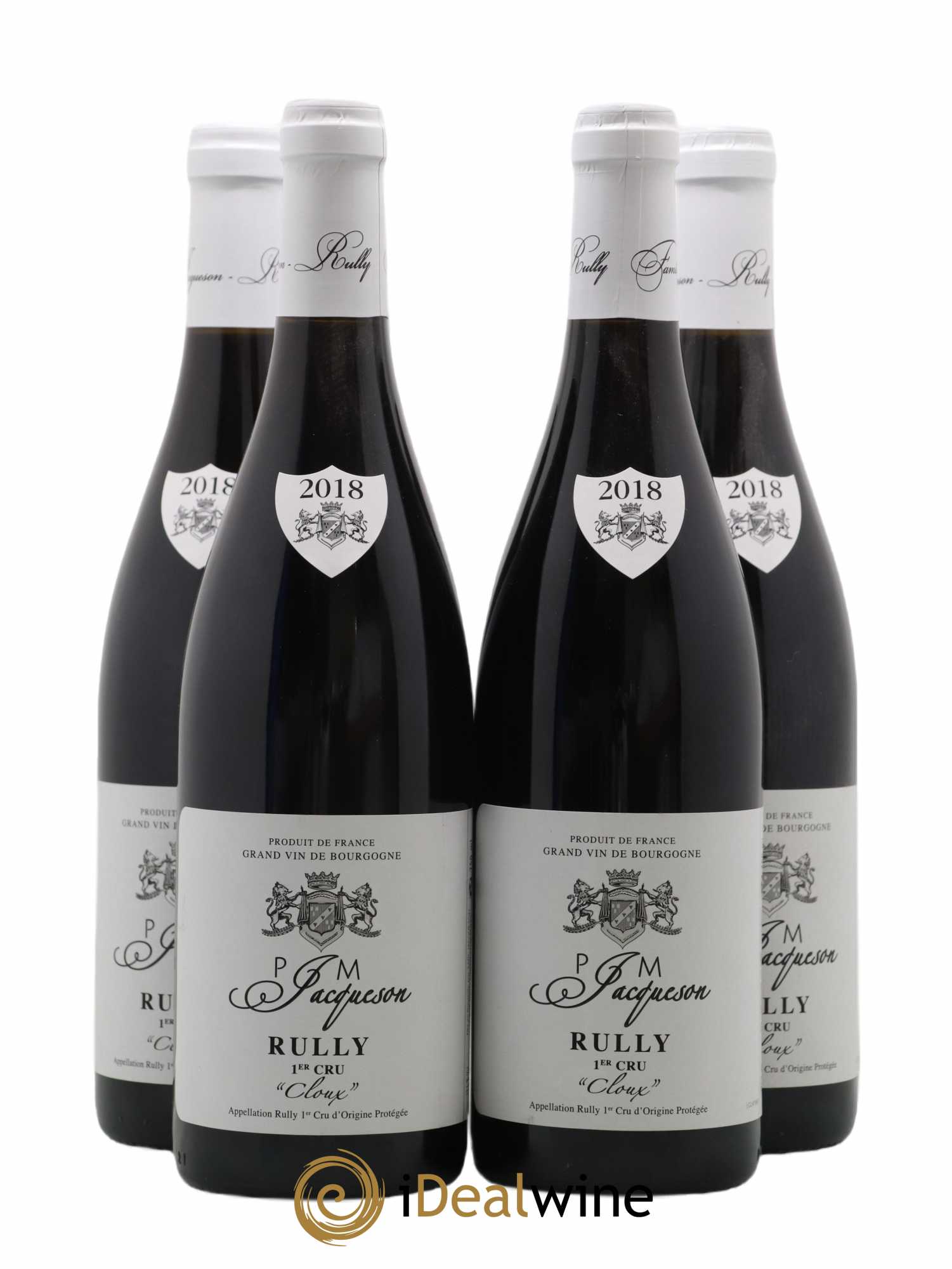 Rully 1er Cru Les Cloux Paul & Marie Jacqueson 2018 - Lot de 4 bouteilles - 0