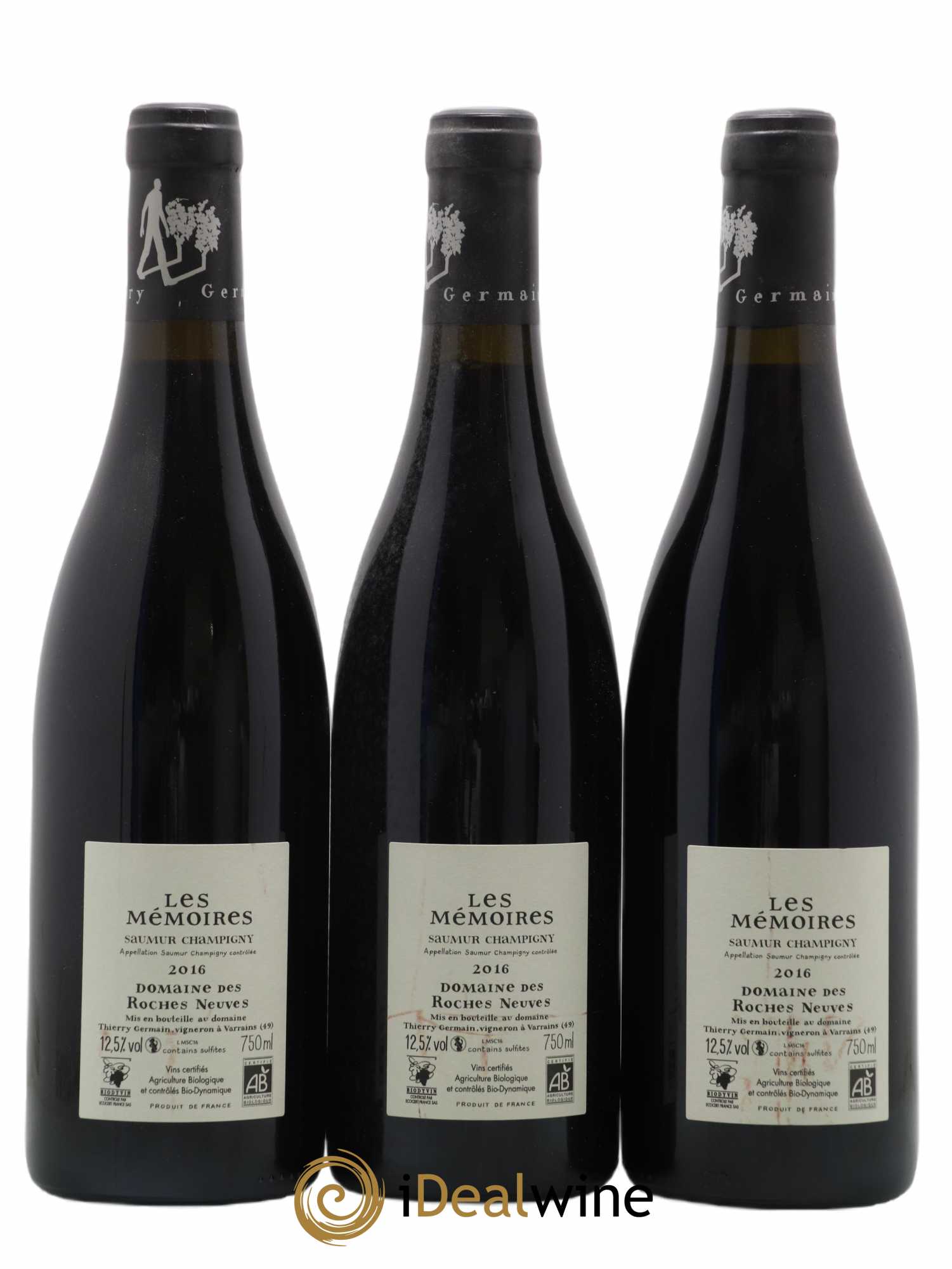 Saumur-Champigny Les Mémoires Domaine des Roches Neuves - Thierry Germain 2016 - Posten von 3 Flaschen - 1