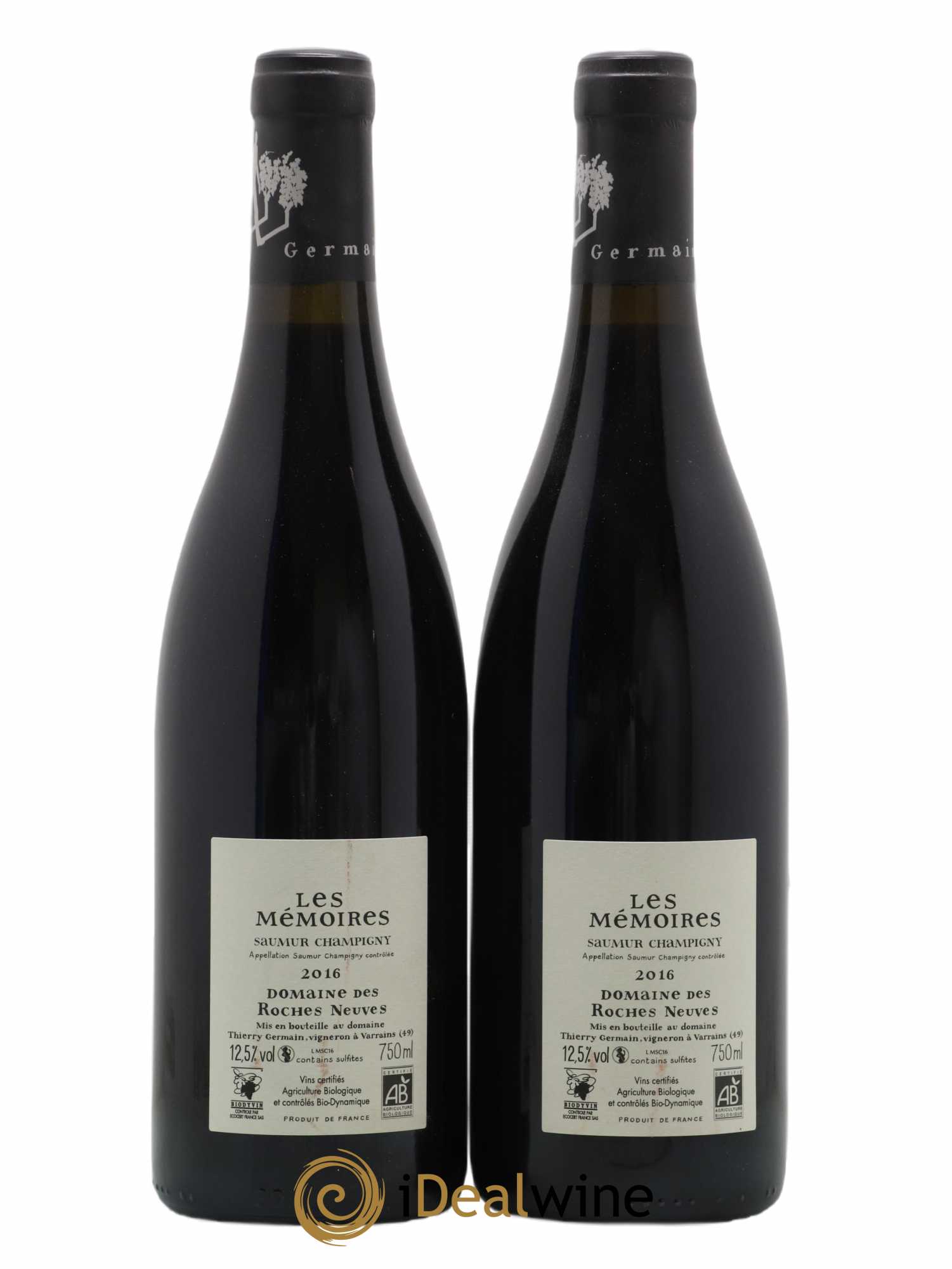 Saumur-Champigny Les Mémoires Domaine des Roches Neuves - Thierry Germain 2016 - Lot of 2 bottles - 1