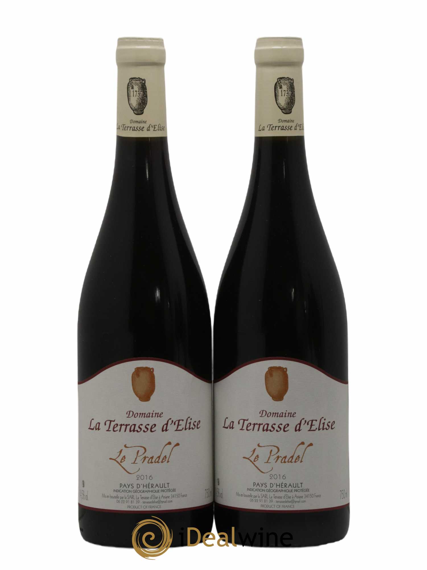 Pays d'Hérault Le Pradel Terrasse d'Elise (Domaine de la) 2016 - Lot de 2 bouteilles - 0