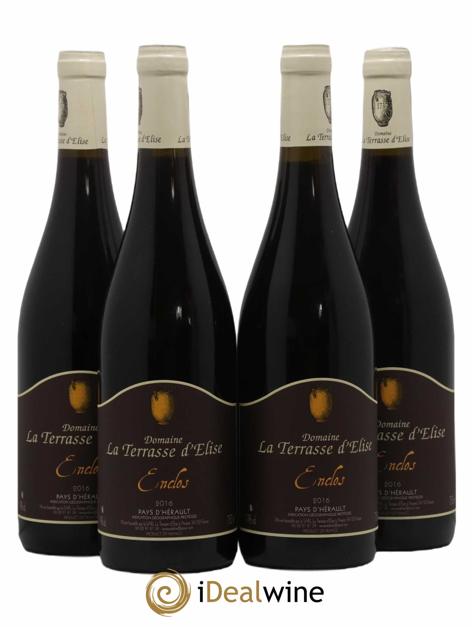 Pays d'Hérault L'Enclos Terrasse d'Elise (Domaine de la) 2016 - Lot of 4 bottles - 0