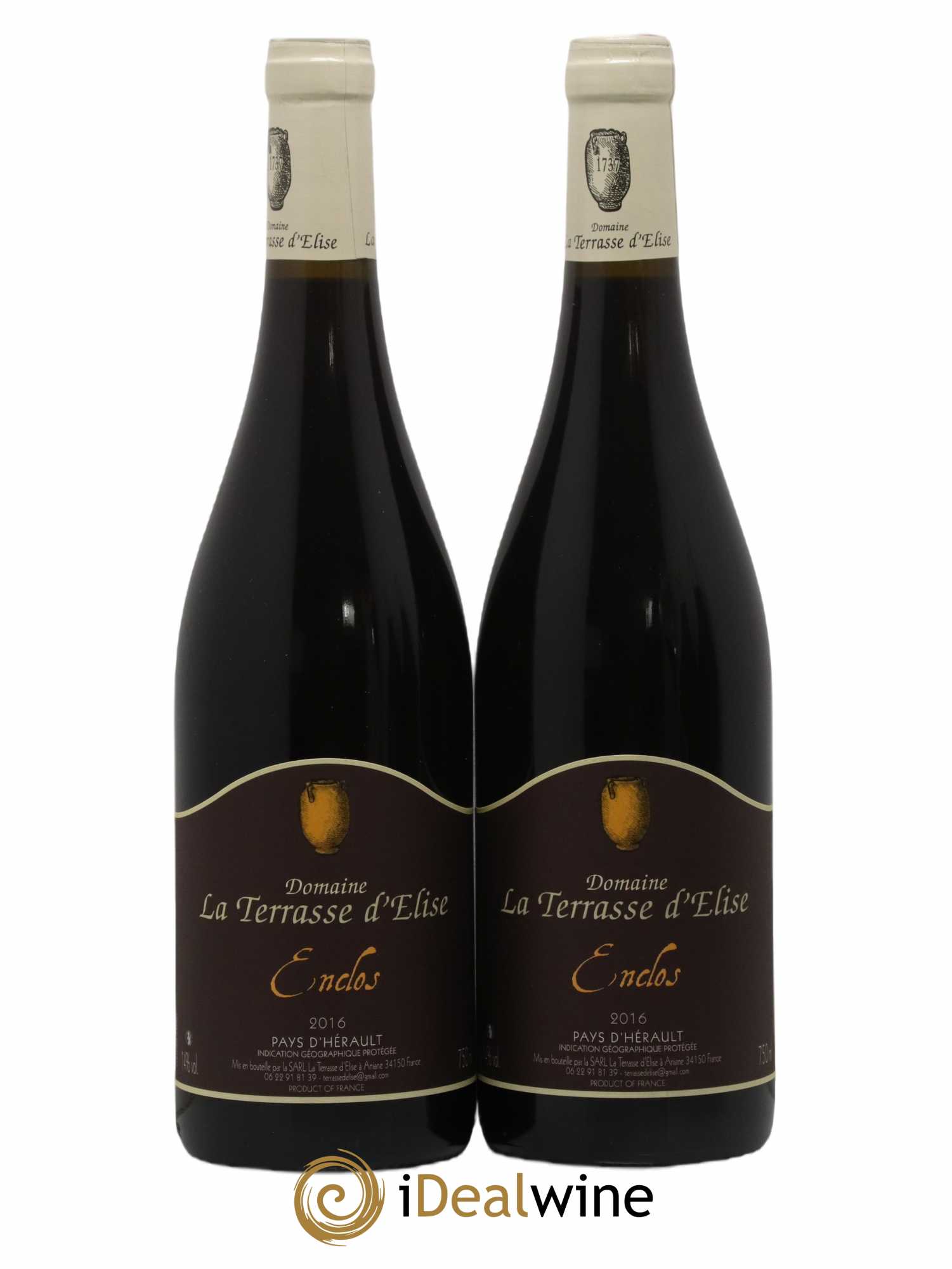 Pays d'Hérault L'Enclos Terrasse d'Elise (Domaine de la) 2016 - Lot de 2 bouteilles - 0