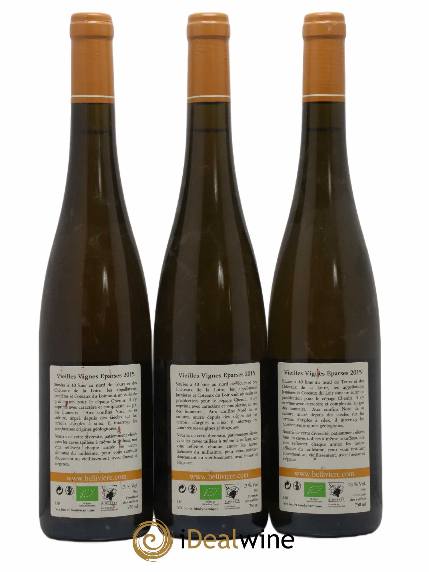 Coteaux du Loir Vieilles Vignes Eparses Domaine de Bellivière 2015 - Lot de 3 bouteilles - 1