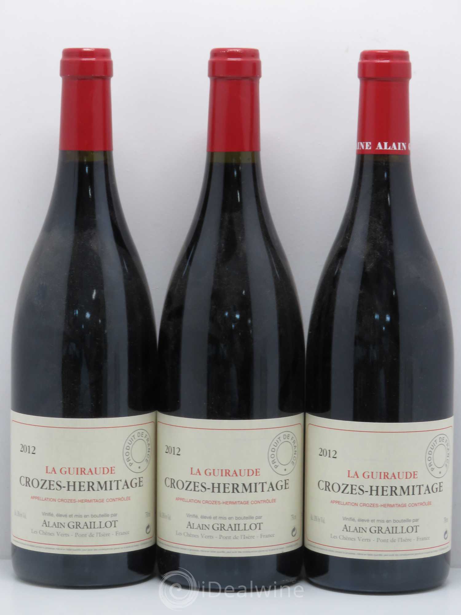 Crozes-Hermitage La Guiraude Domaine Graillot (sans prix de réserve) 2012 - Lot de 3 bouteilles - 0