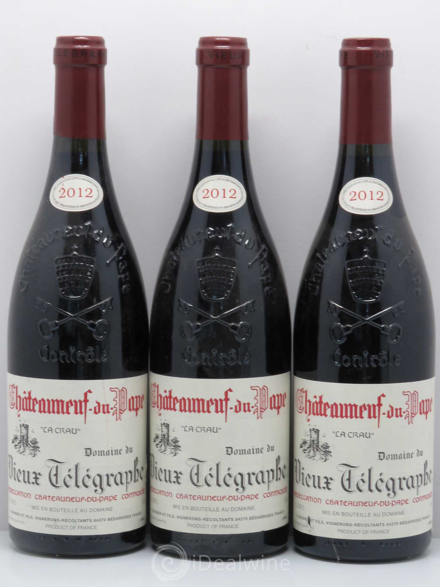 Châteauneuf-du-Pape Vieux Télégraphe (Domaine du) Vignobles Brunier 2012 - Lotto di 5 bottiglie - 1